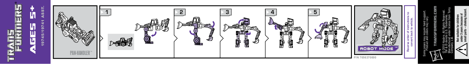 HASBRO Transformers Pan Handler, Transformers Mini Con Pan Handler User Manual