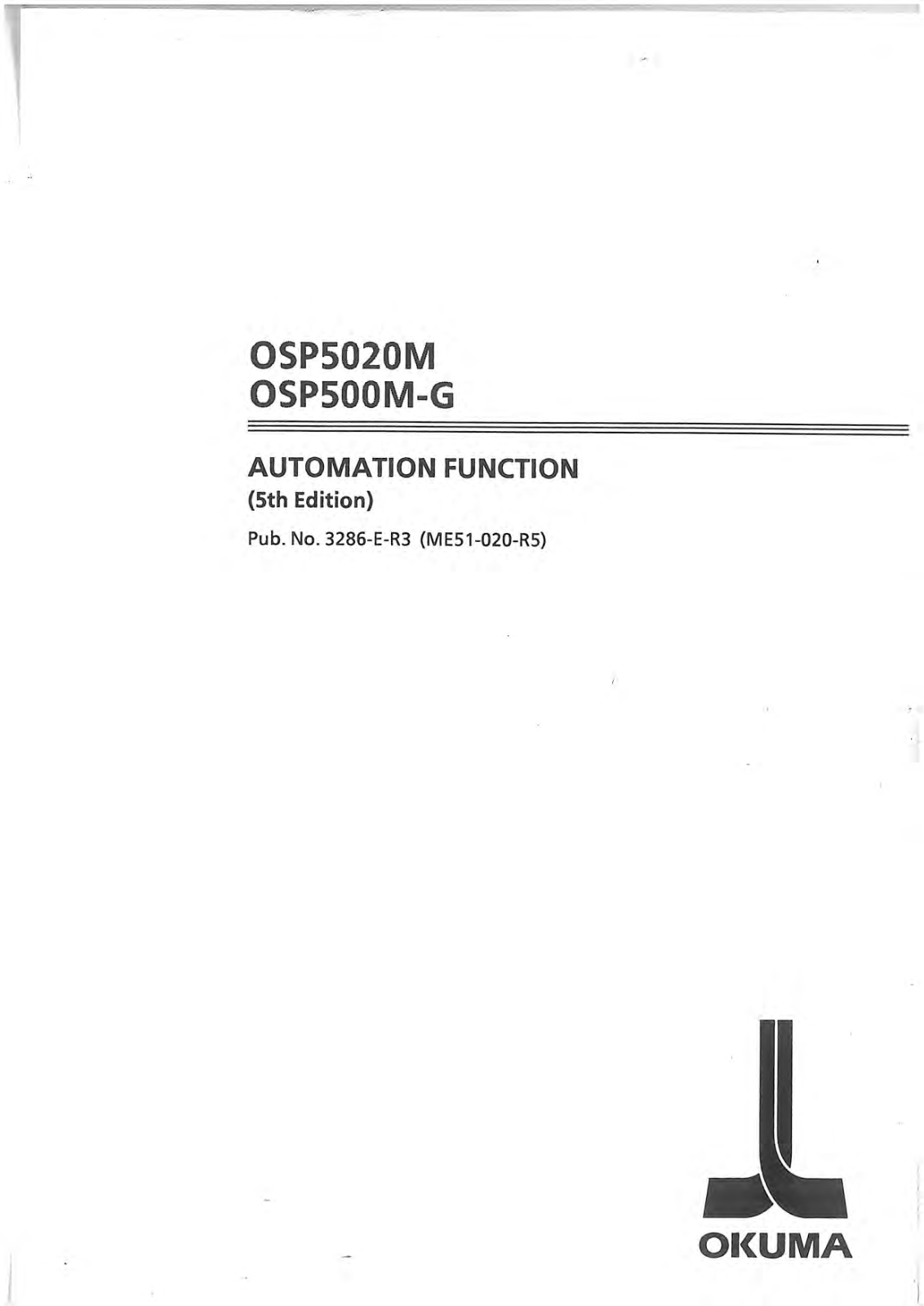 okuma OSP5020M, OSP500M-G User Manual