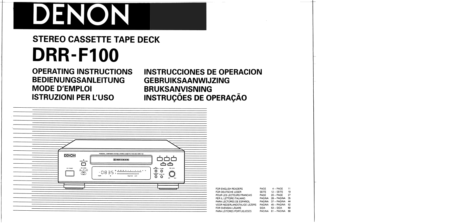 Denon DRR-F100 Manual