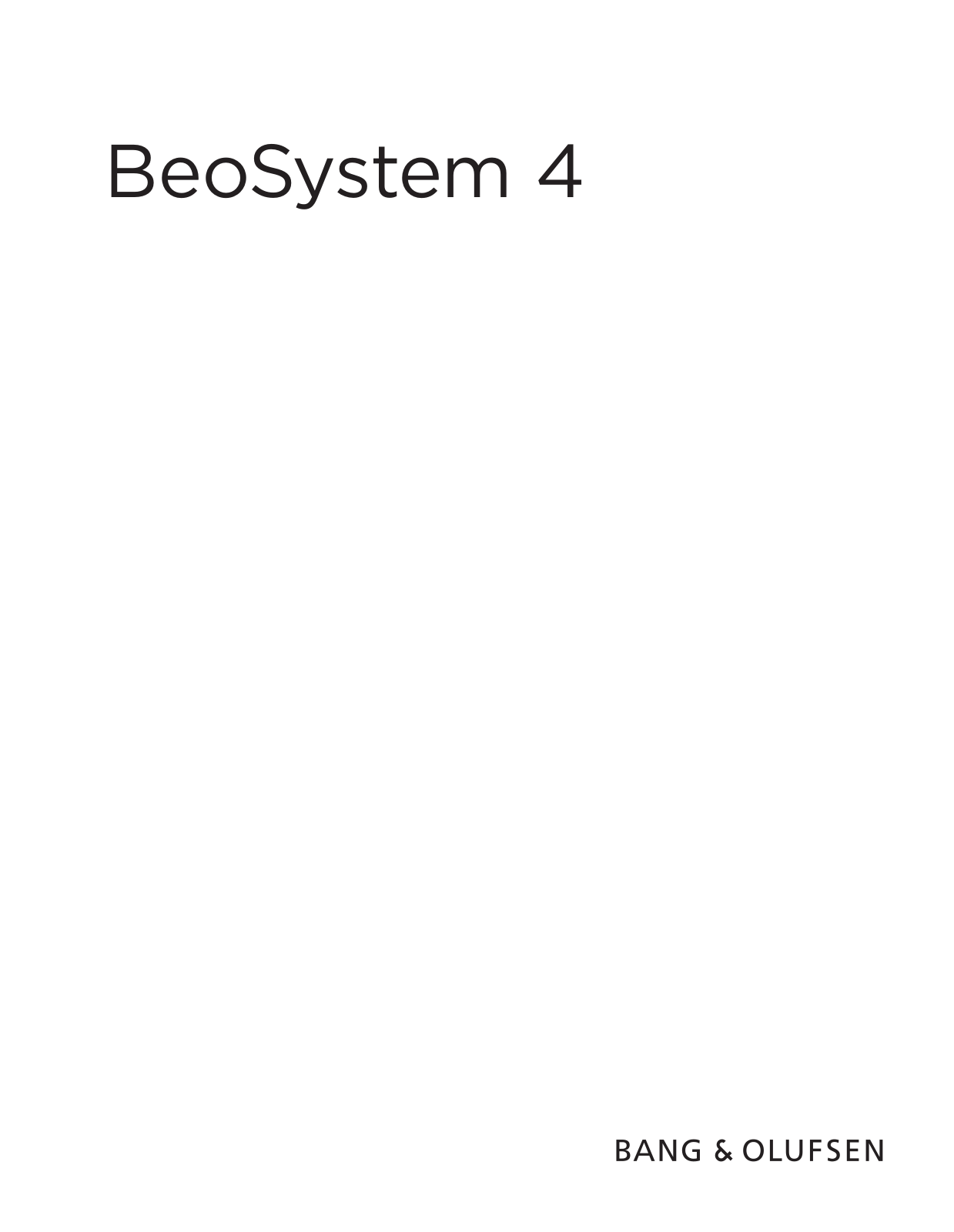 Bang & Olufsen Beosystem 4 User Manual