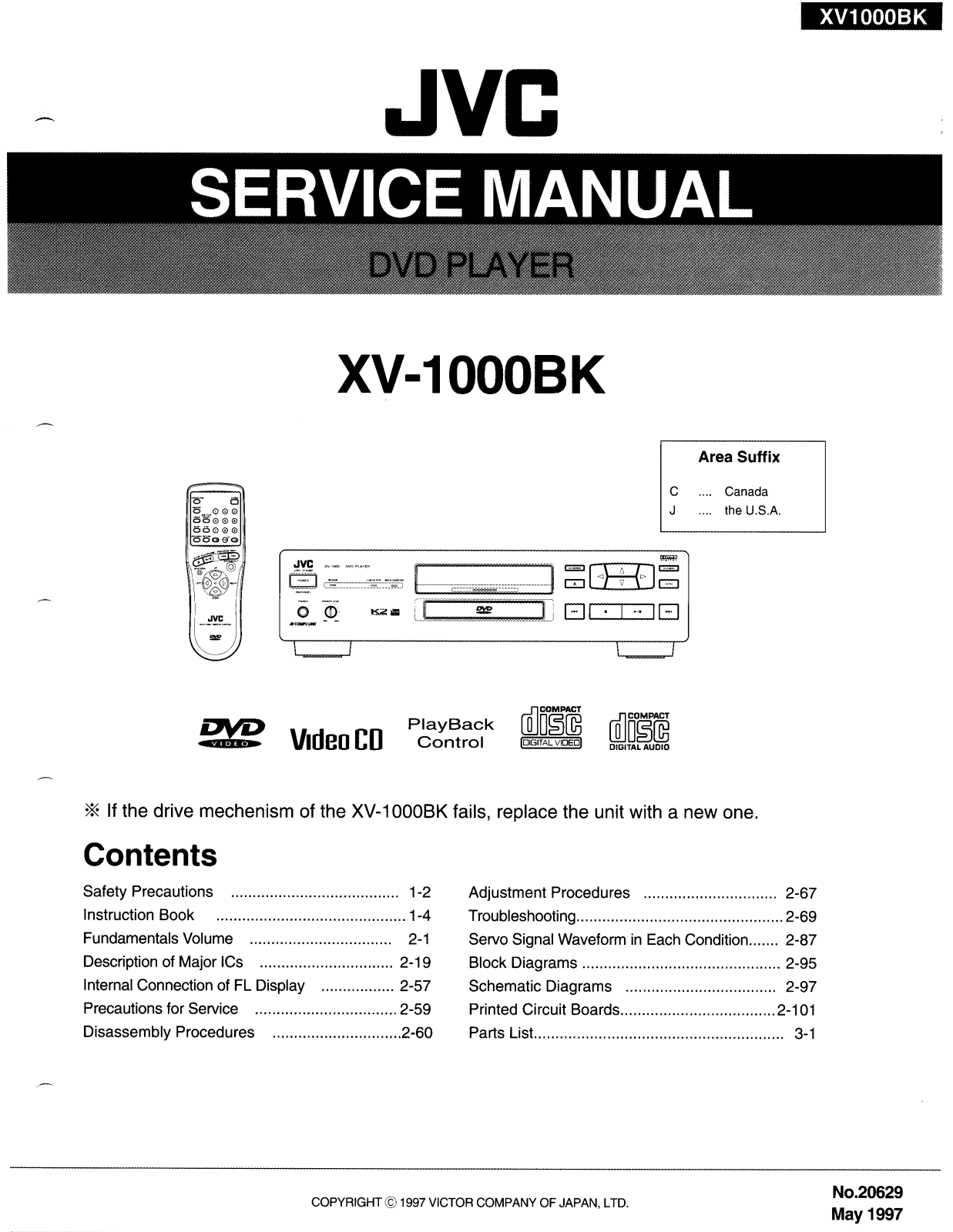 JVC XV-1000BK Service Manual