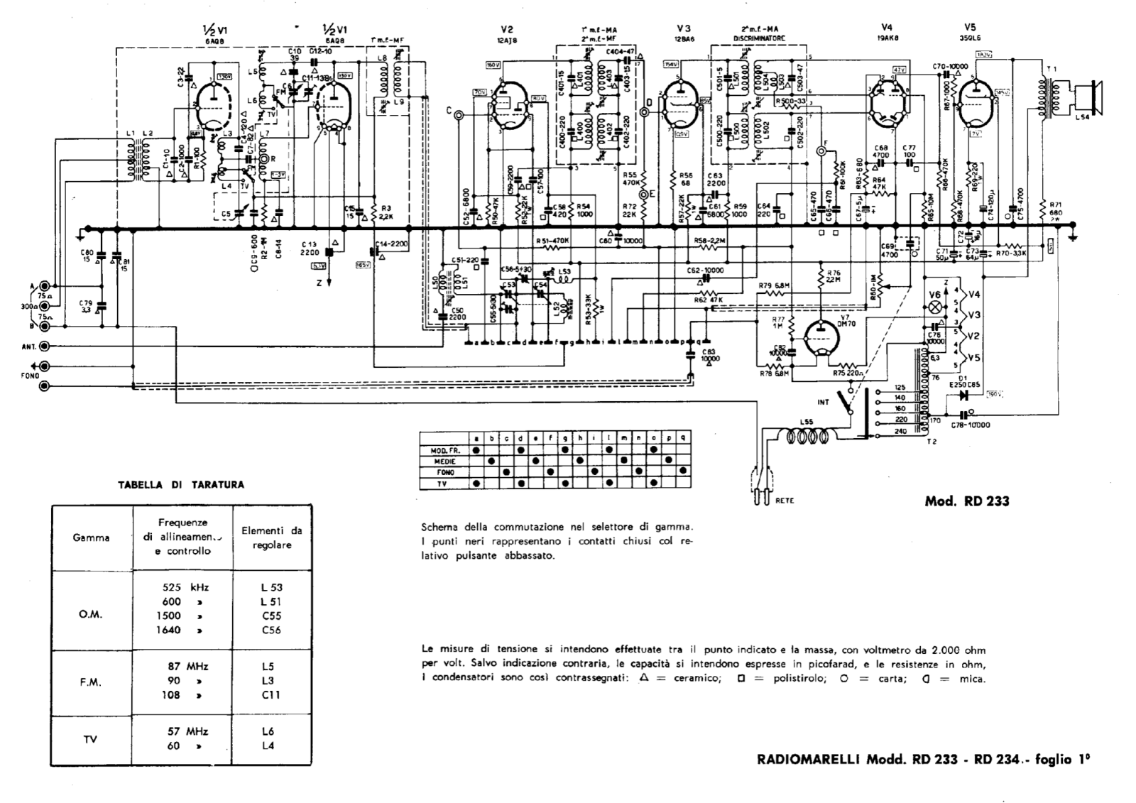 Radiomarelli rd233 schematic