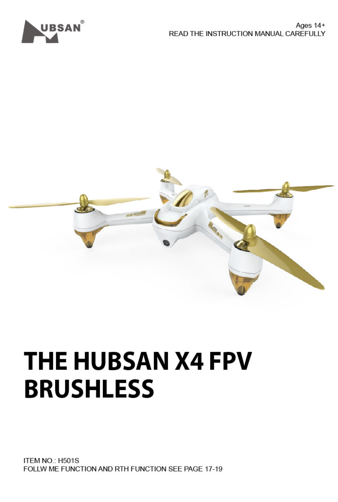 HUBSAN HUH501SBK, HUH501SWT User manual