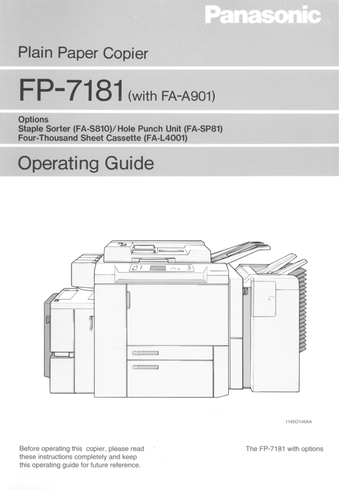 Panasonic FP-7181 User Manual