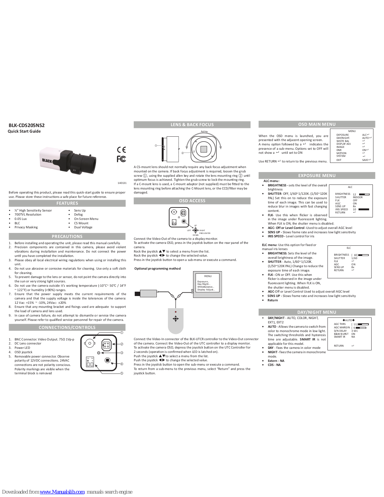 Observint Technologies BLK-CDS205NS2 Quick Start Manual