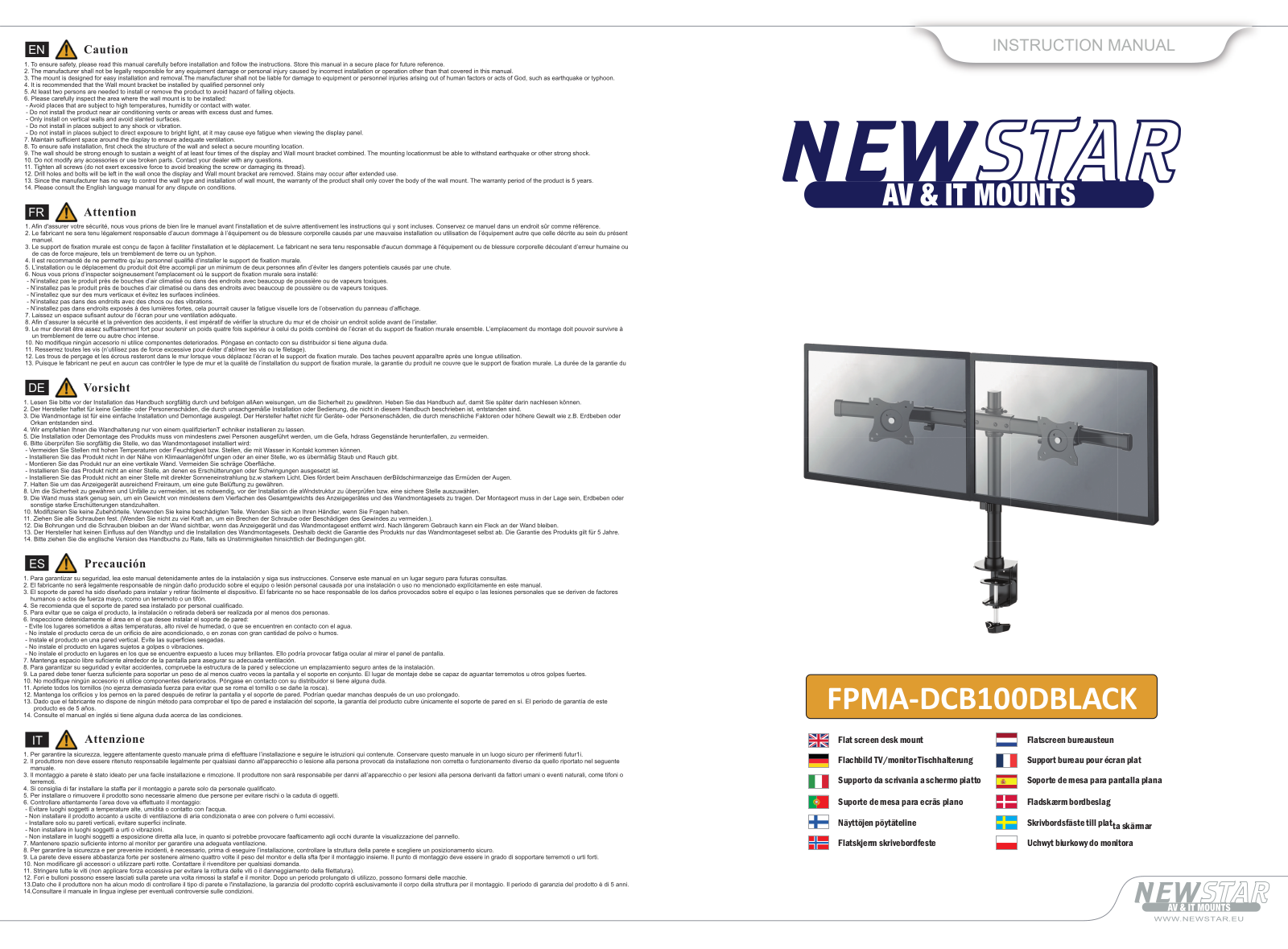 Newstar FPMA-DCB100DBLACK User Manual