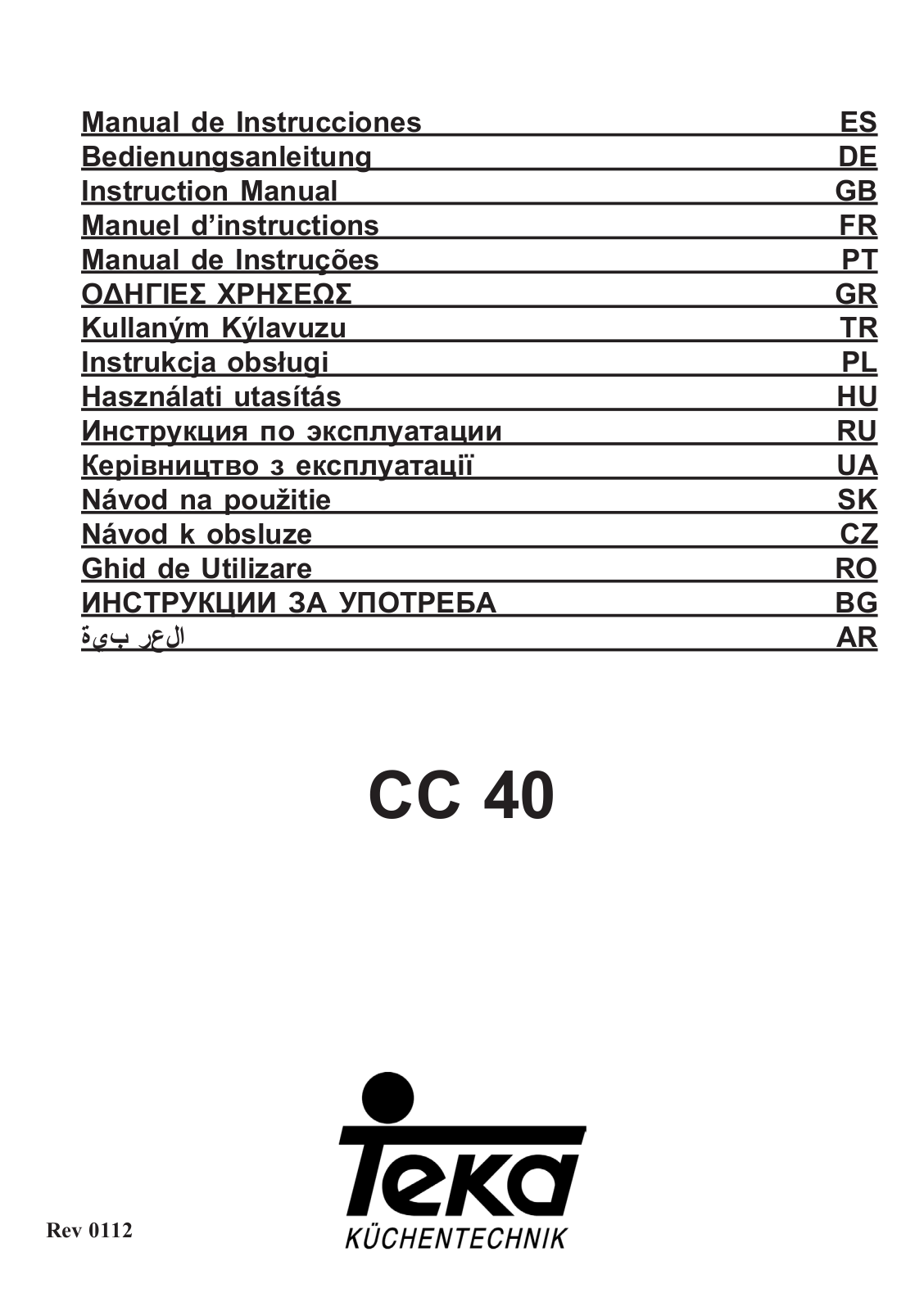 Teka CC 40 User Manual