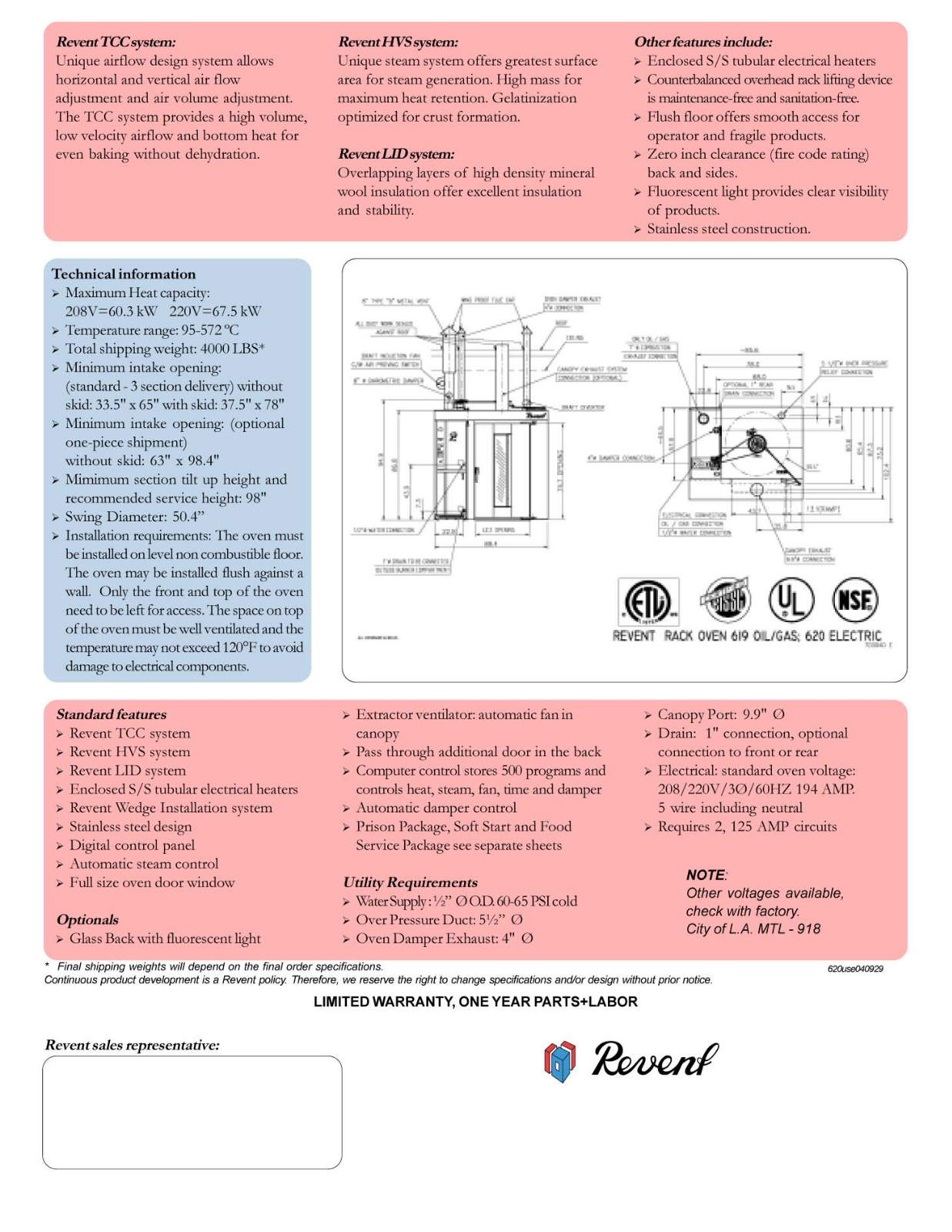 Revent 619 UGDG User Manual