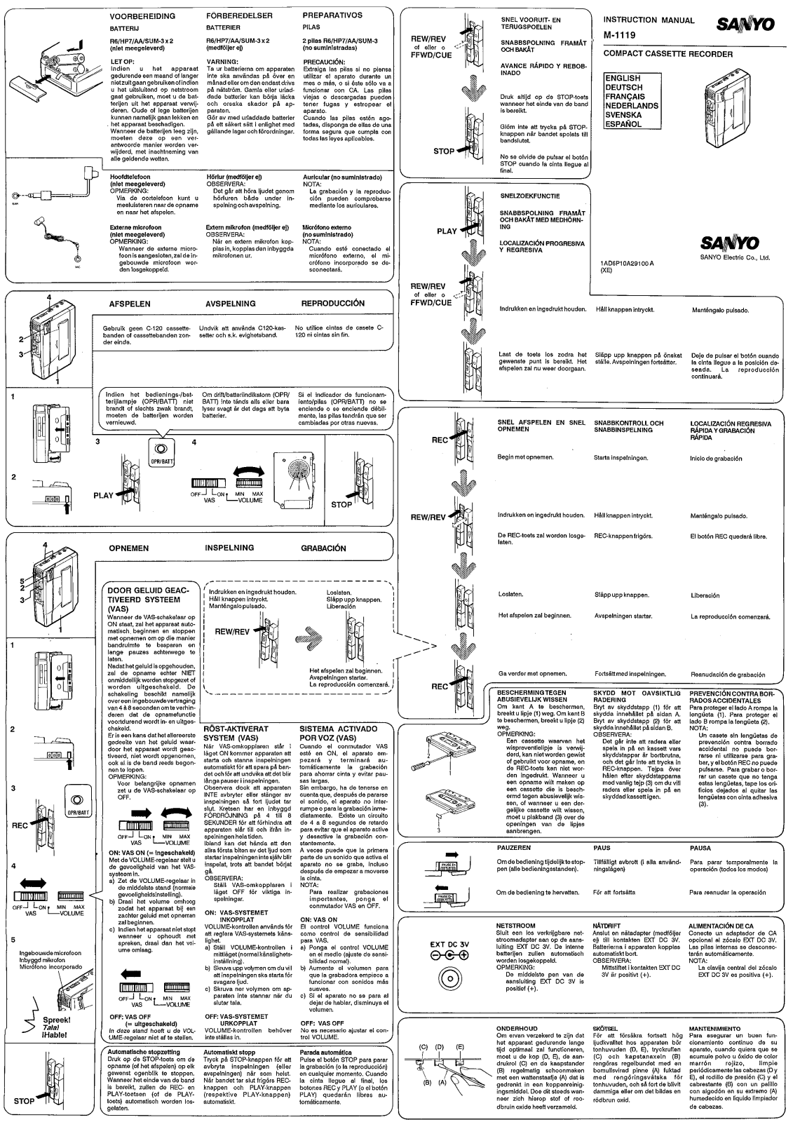 Sanyo M-1119 Instruction Manual