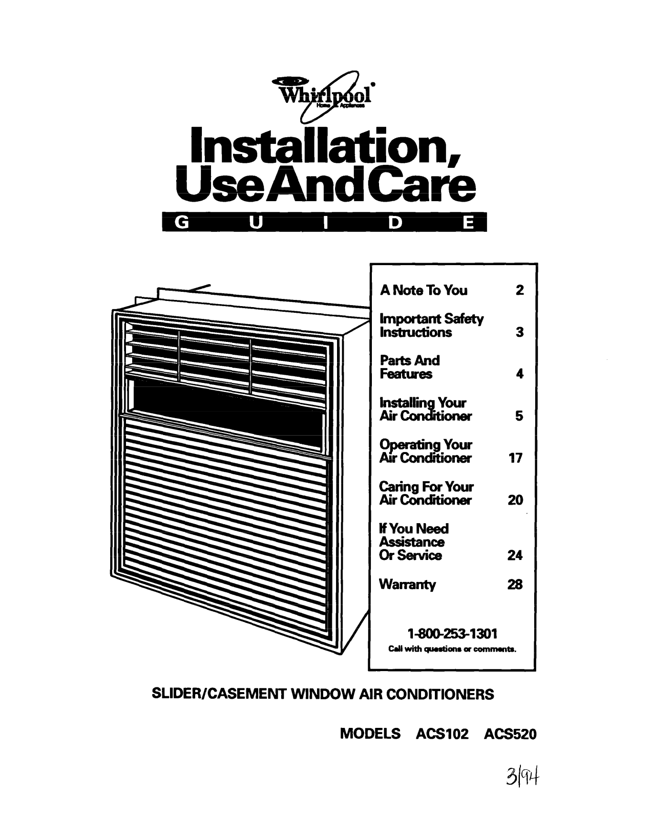 Whirlpool ACSIOZ, ACS520 User Manual - ManualMachine.com