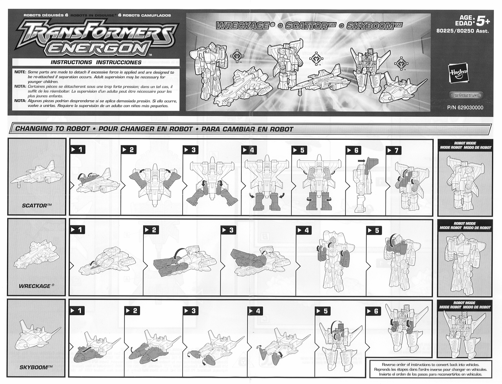 HASBRO Transformers Energon Saber with Mini Con 3pk User Manual