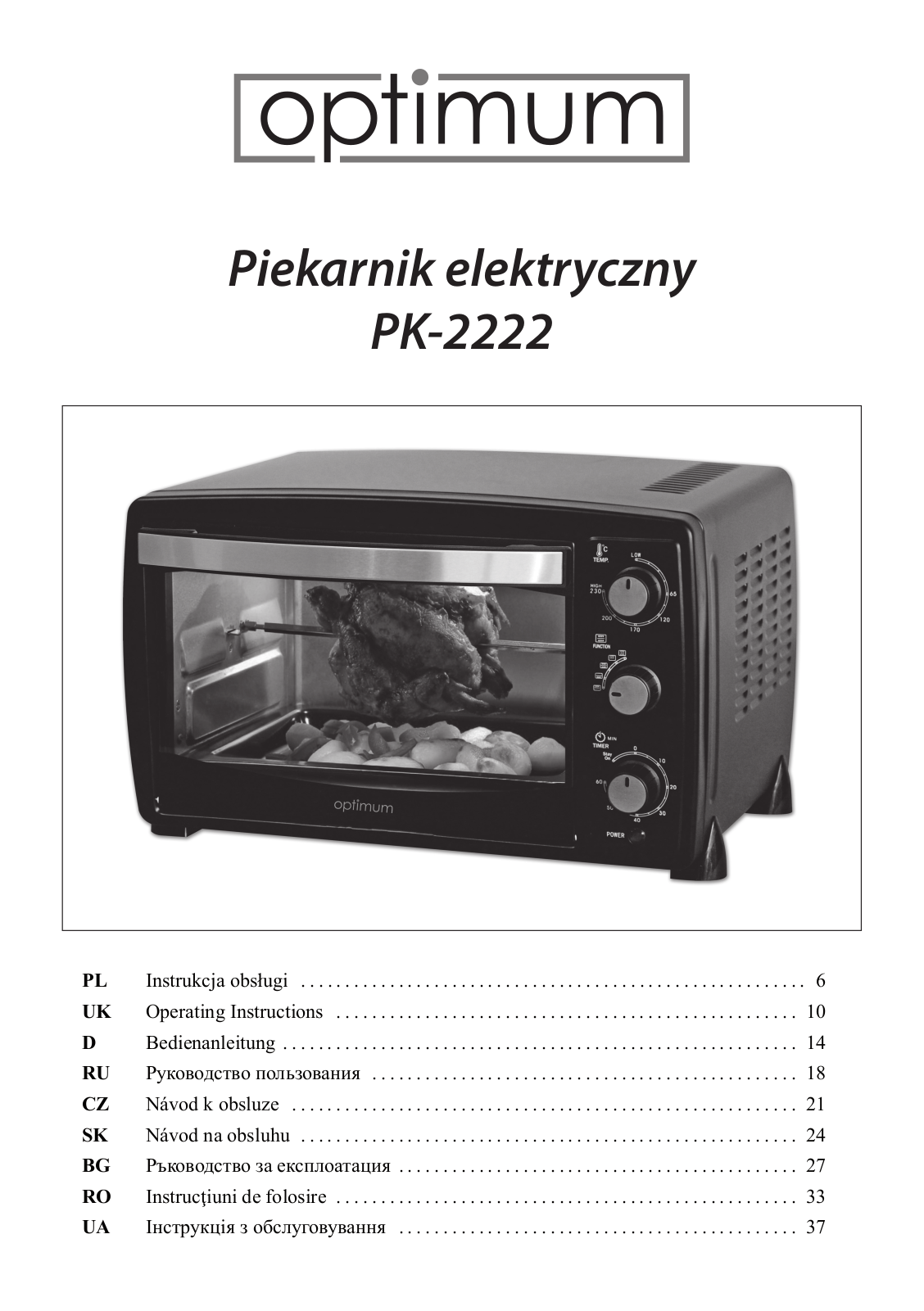 OPTIMUM PK-2222 User guide