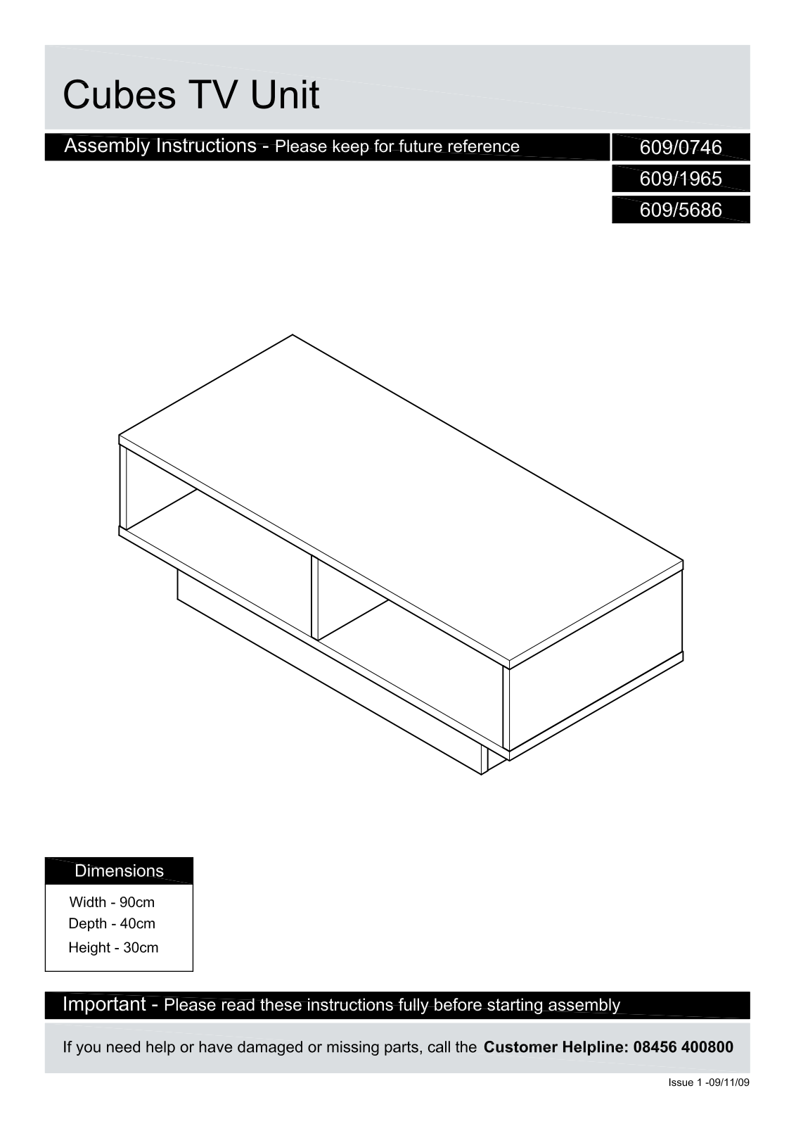 Argos 6090746, 6095686 ASSEMBLY INSTRUCTIONS