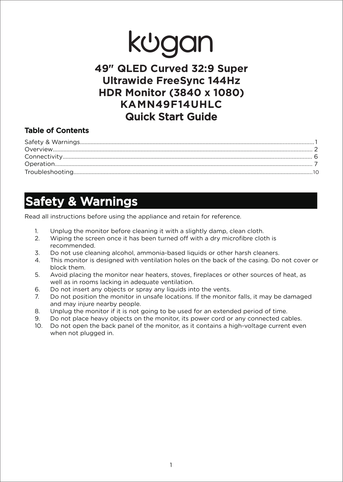 Kogan KAMN49F14UHLC User Manual