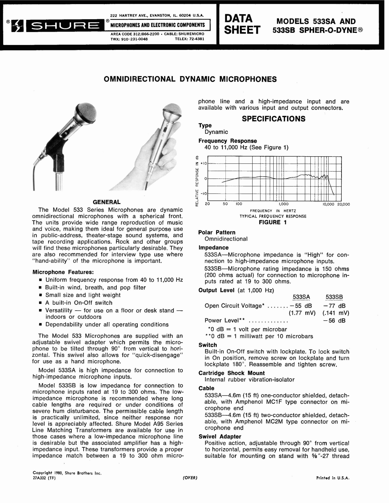 Shure 533SA, 533SB User Guide - ManualMachine.com