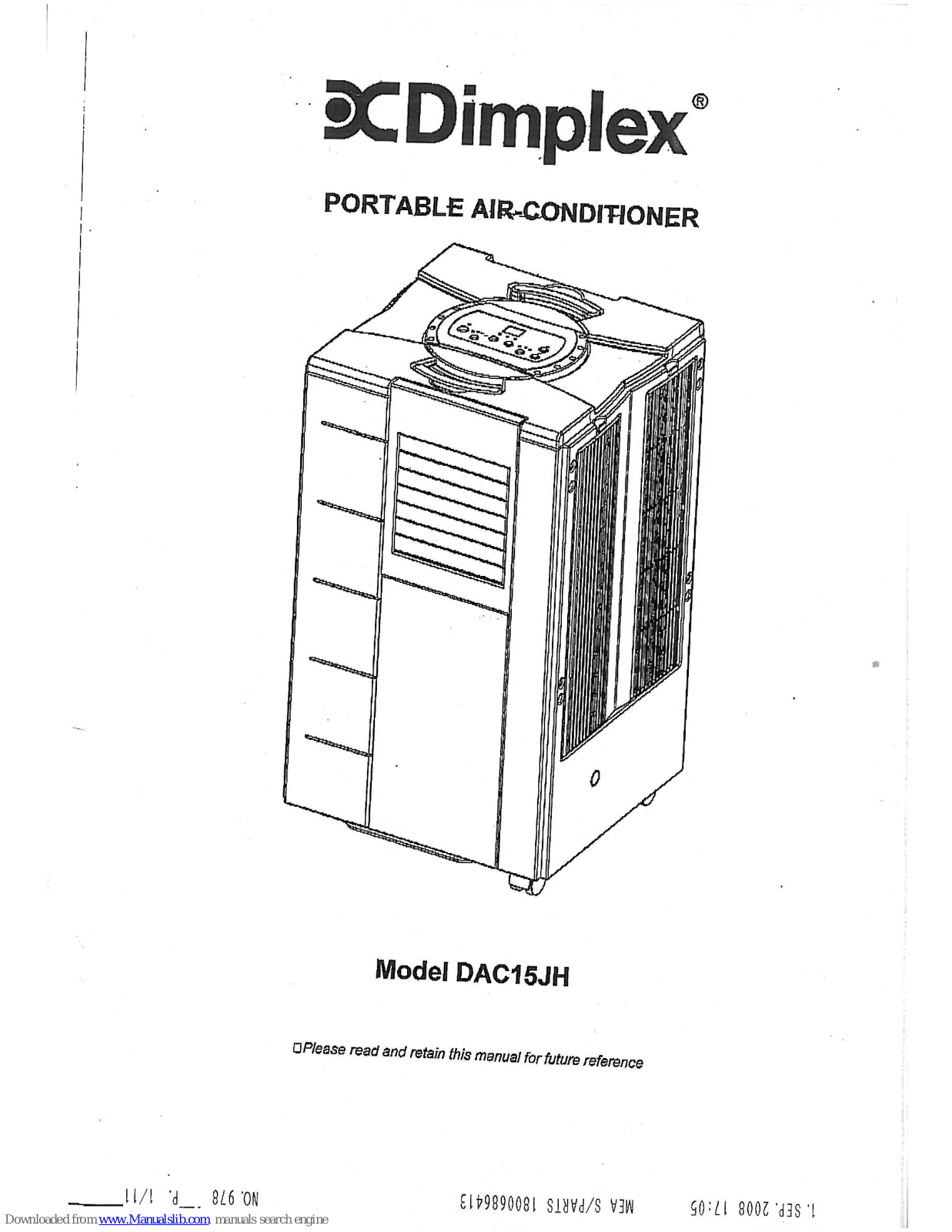 Dimplex DAC15JH Owner's Manual