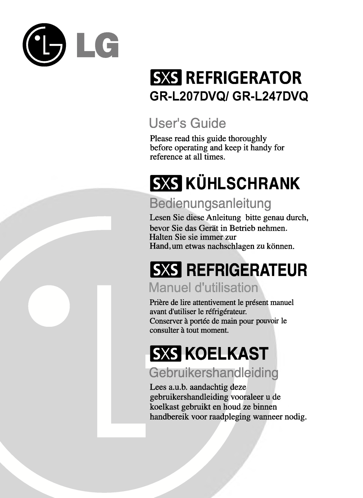 Lg GR-L207DVQ, GR-L247DVQ User Manual