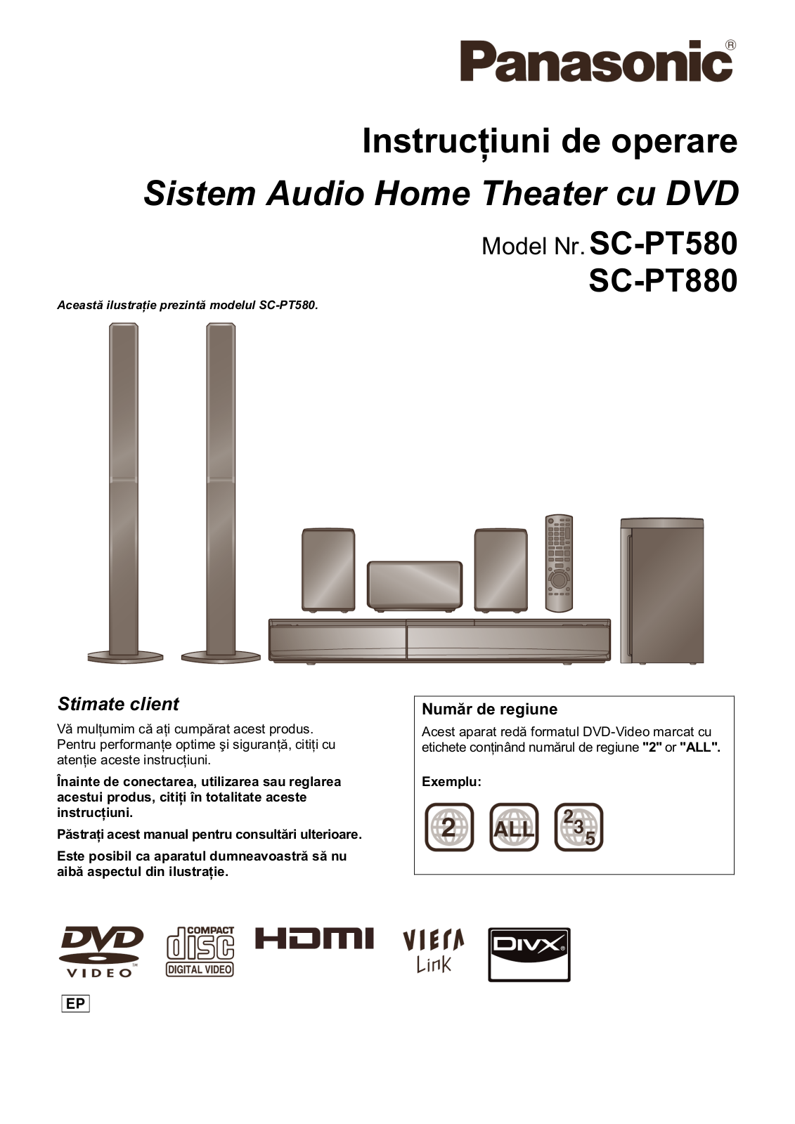 Panasonic SC-PT880, SC-PT580 User Manual