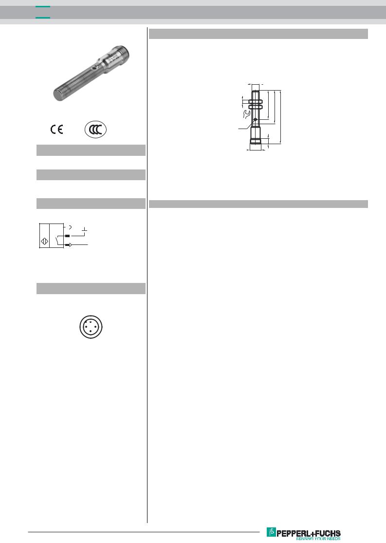 Pepperl Fuchs NJ1.5-8GM40-E-V1 Data Sheet