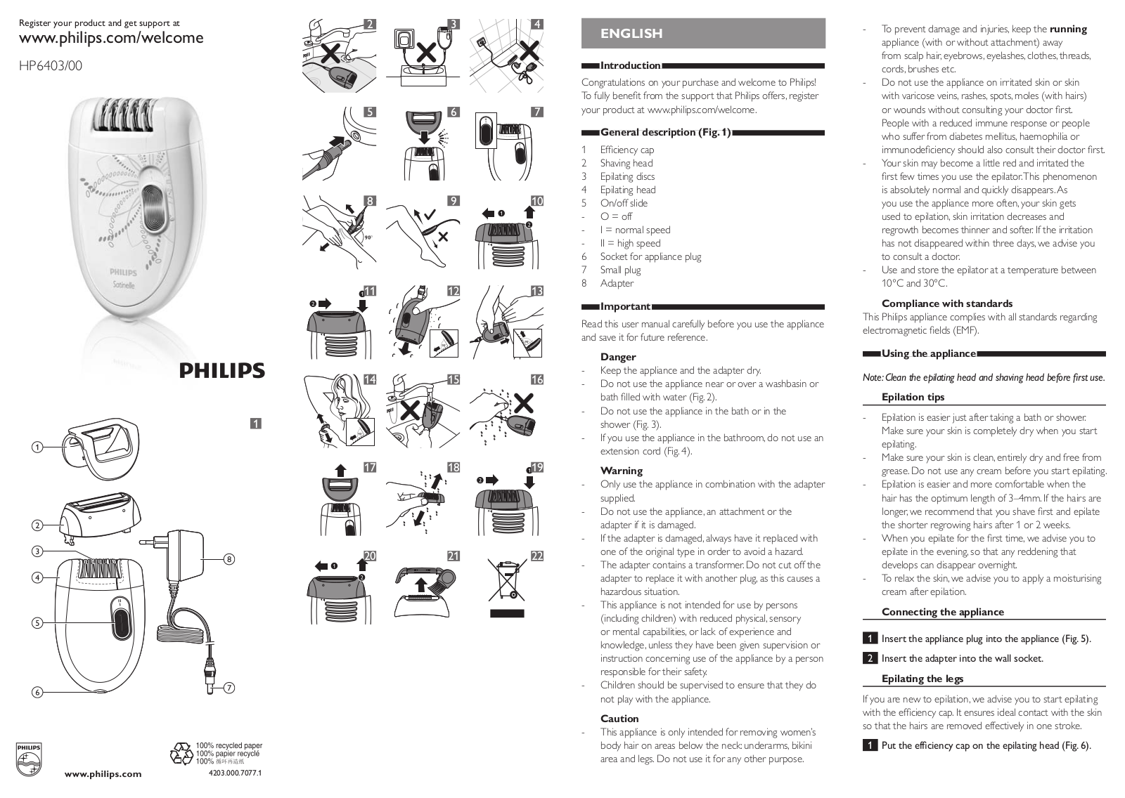 Philips HP6403-00 User Manual