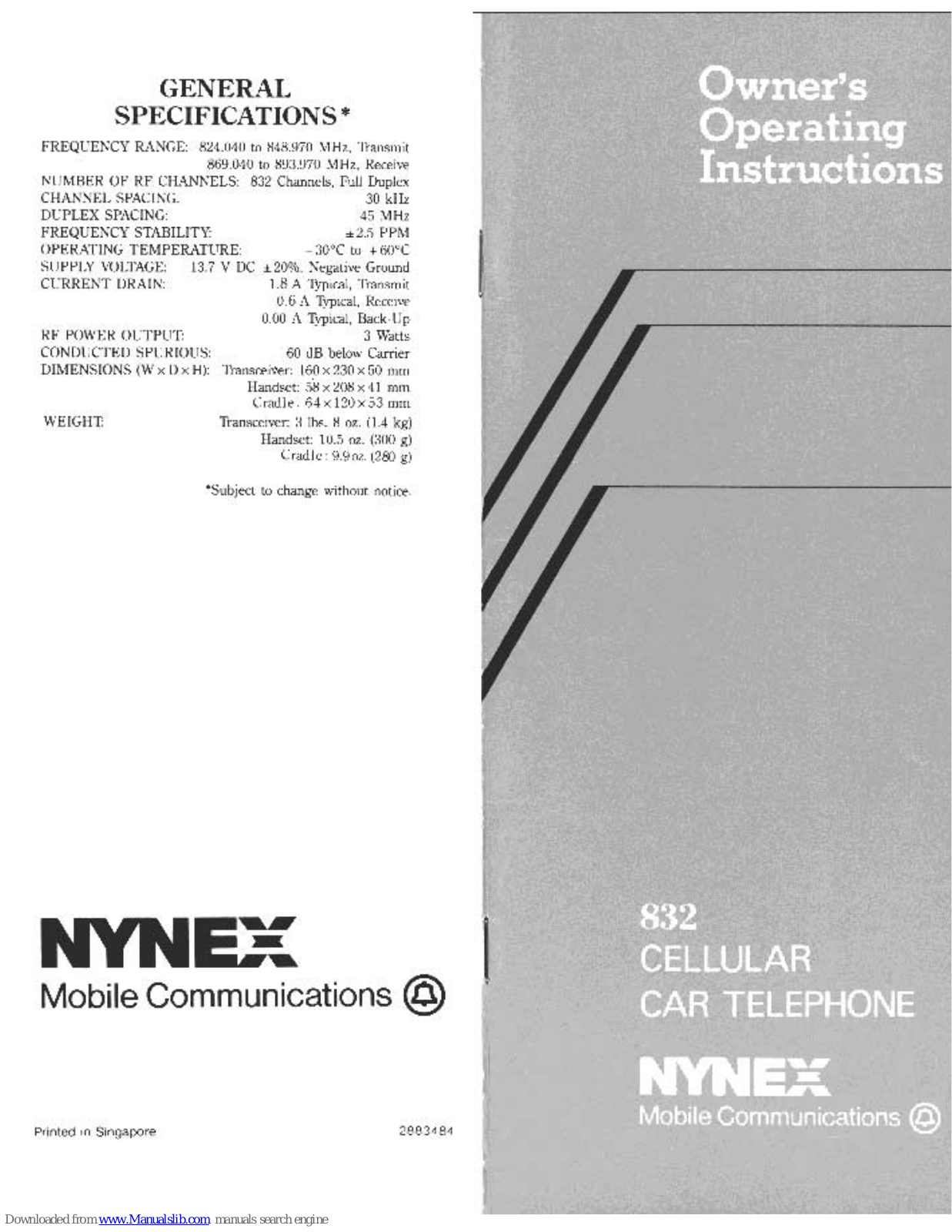 Audiovox N832 User Manual