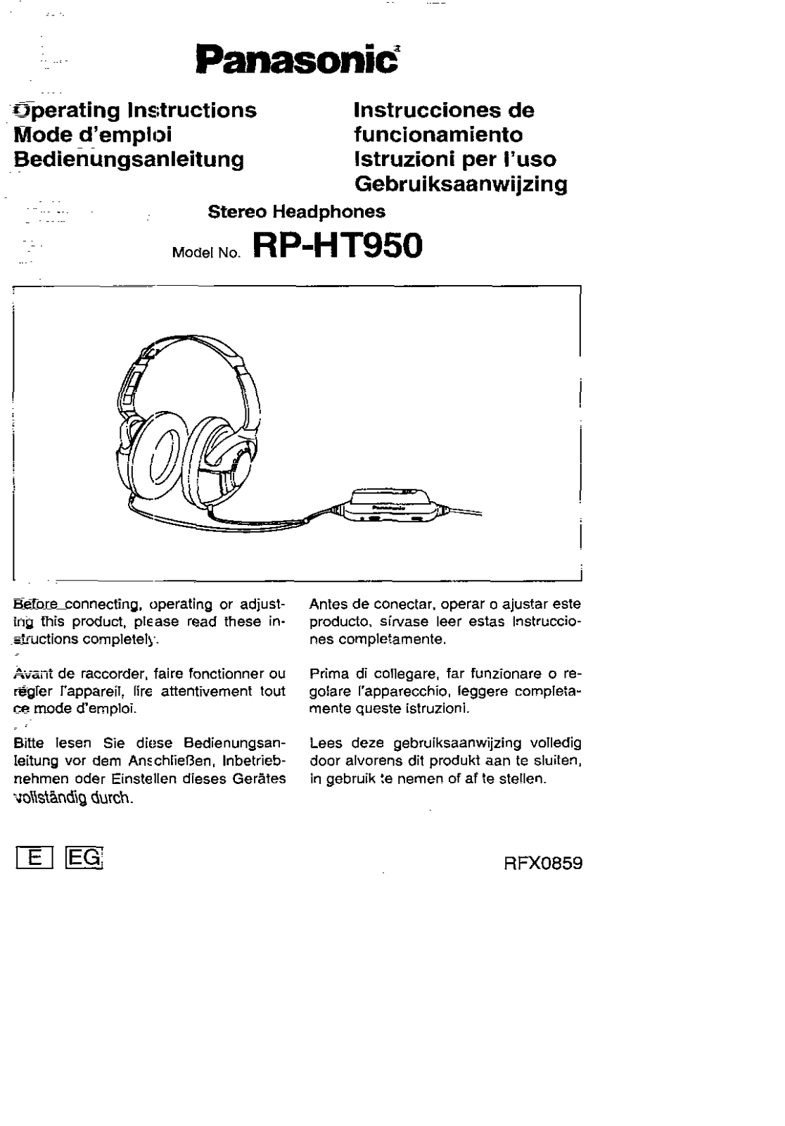 Panasonic RP-HT950 User Manual