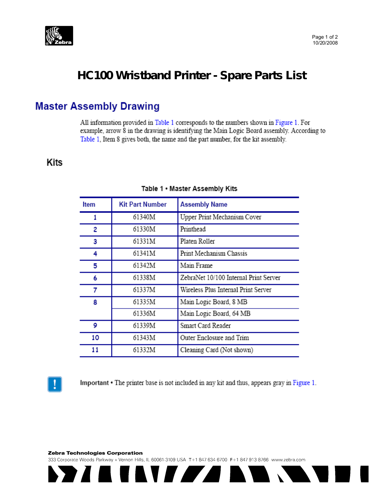 Zebra Technologies HC100 User Manual