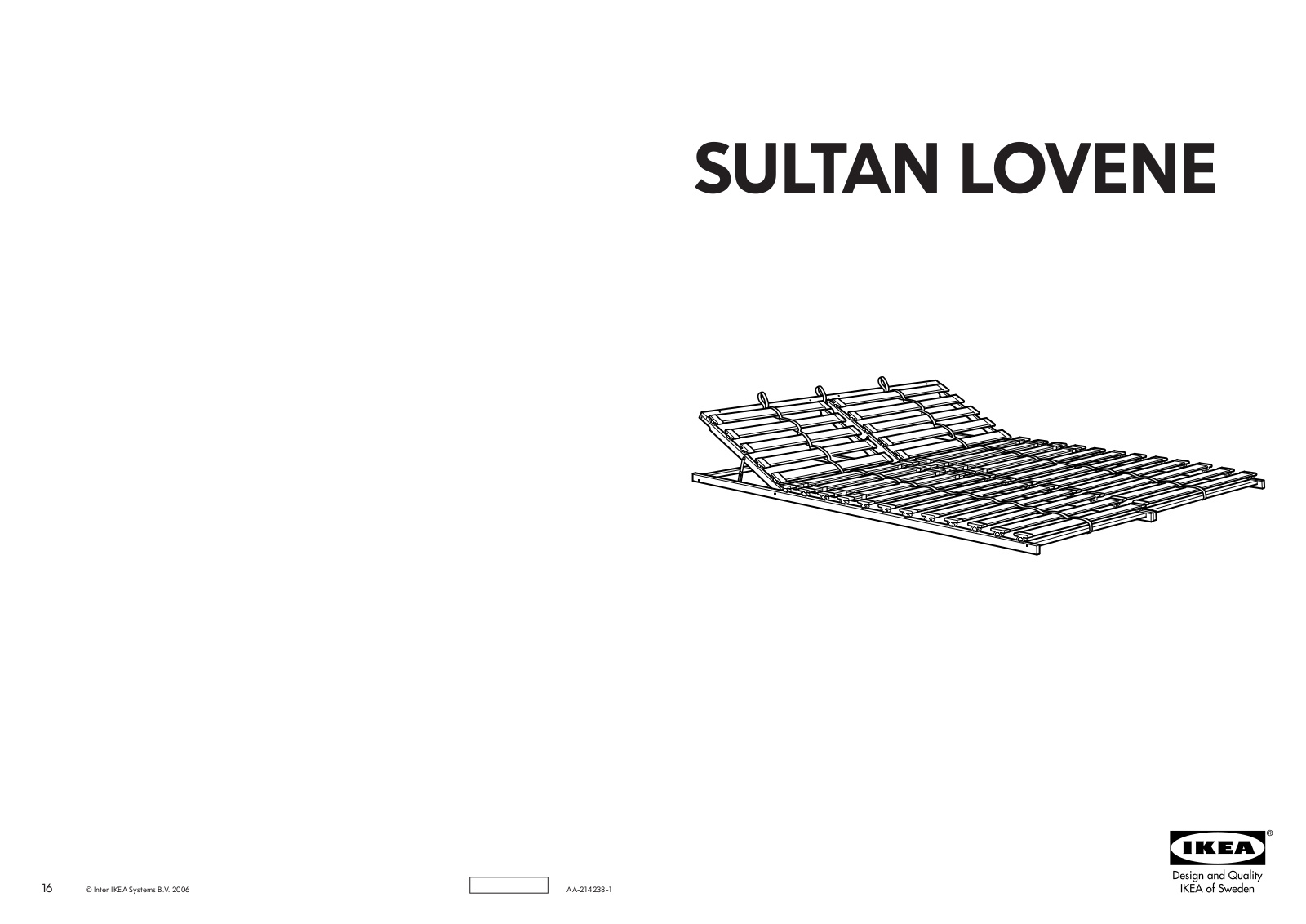 IKEA SULTAN LOVENE SLATTED BED BASE QUEEN Assembly Instruction