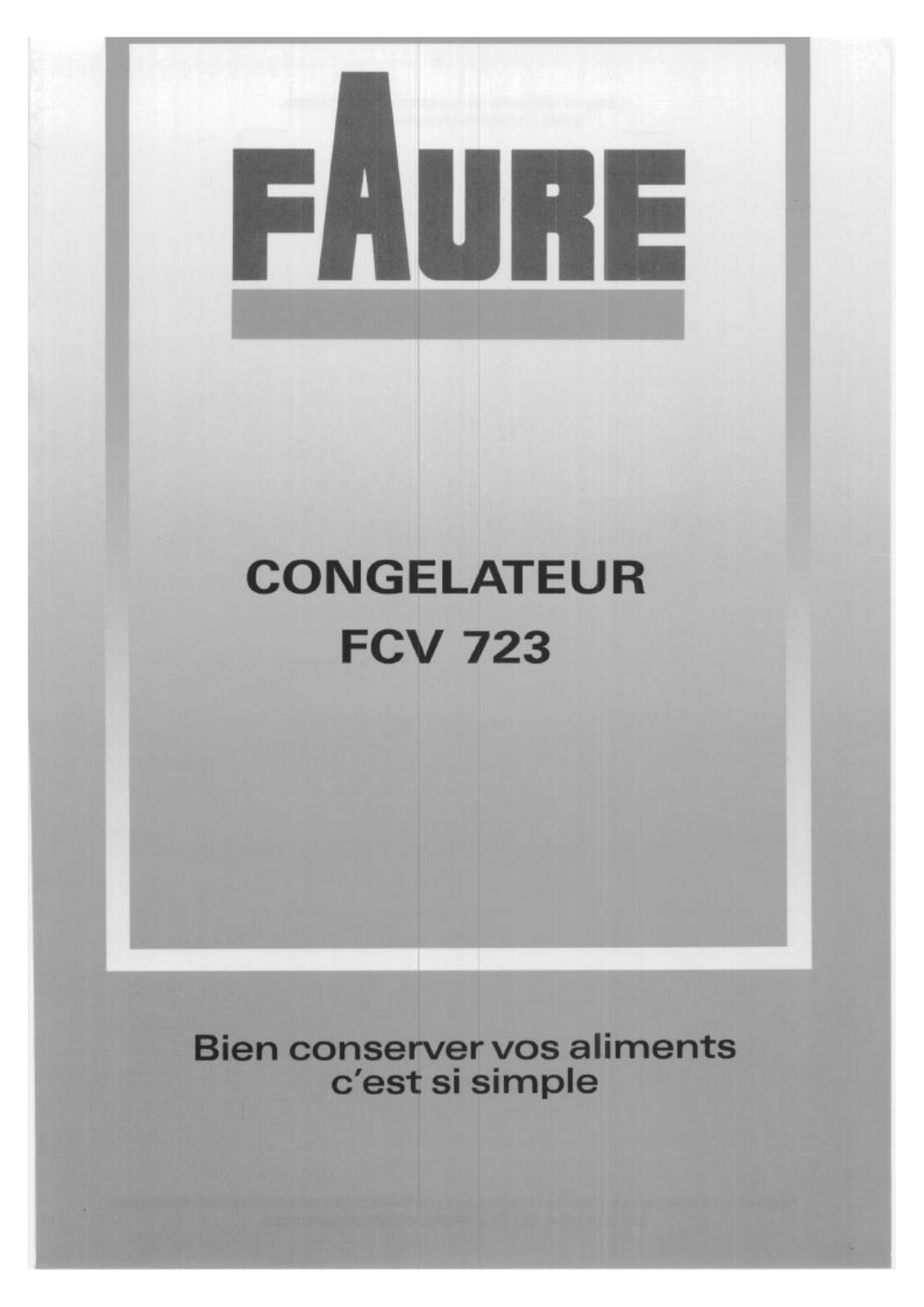 FAURE FCV 723, FCV723W-2 User Manual