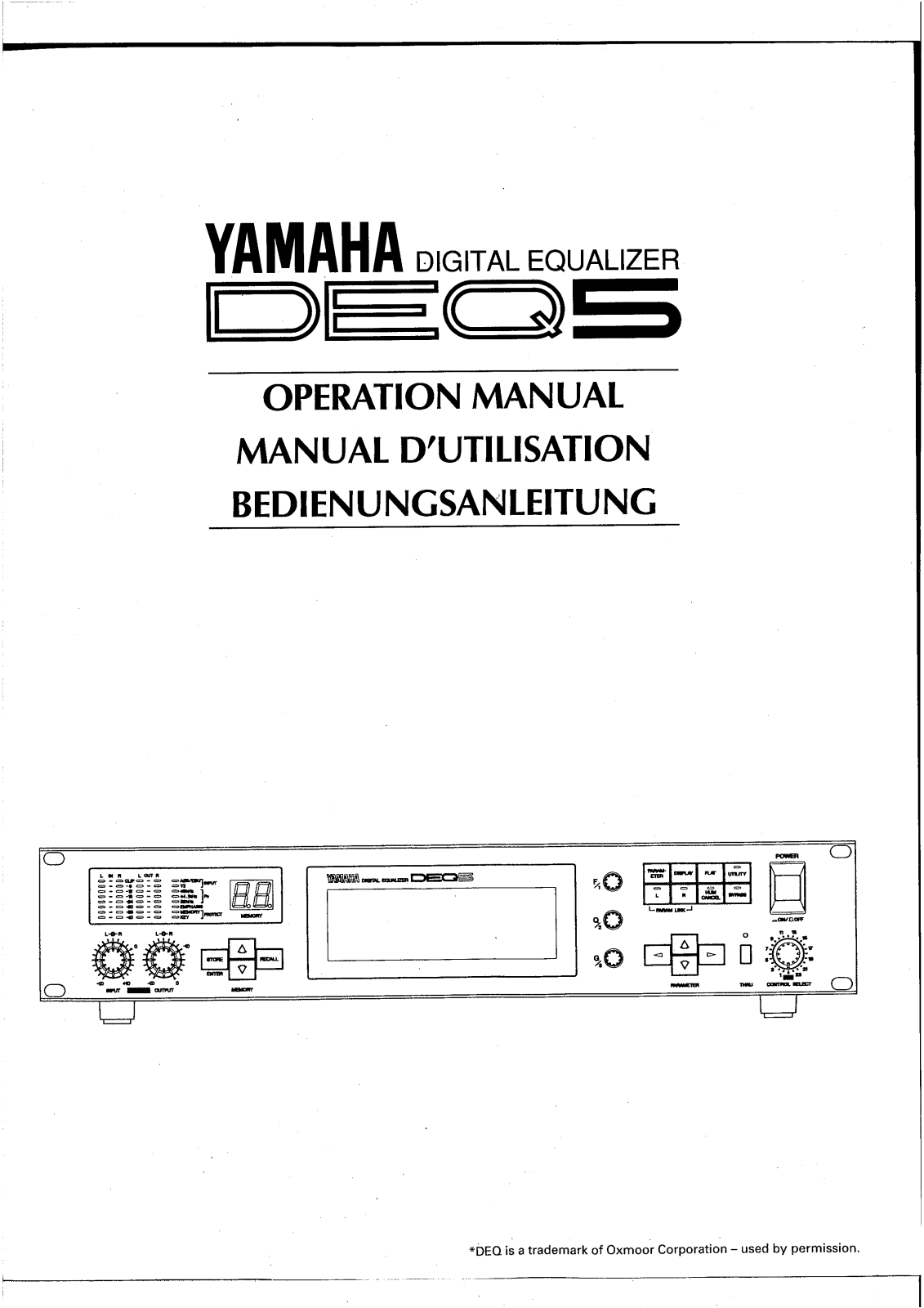 Yamaha DEQ5 User Manual