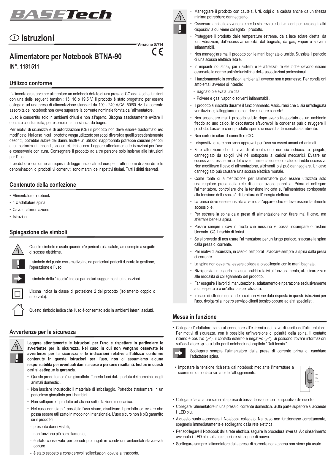 Basetech BTNA-90, 1181511 User guide