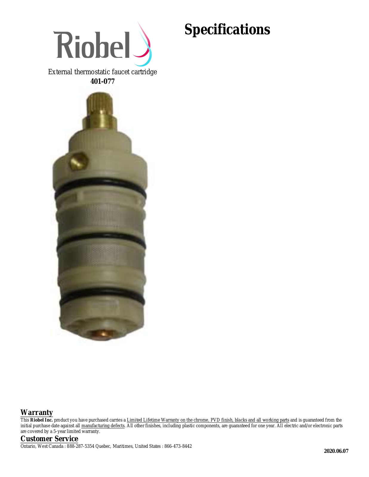 Riobel 401077 Specifications - ManualMachine.com