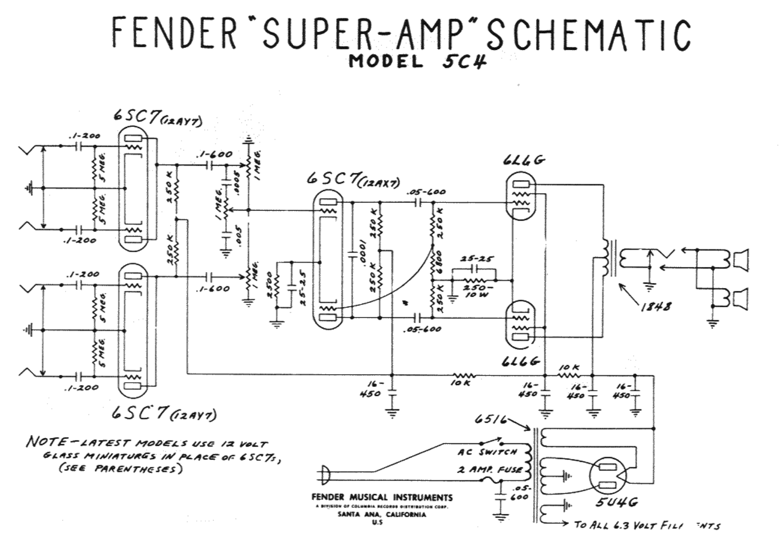 Fender 5c4 schematic