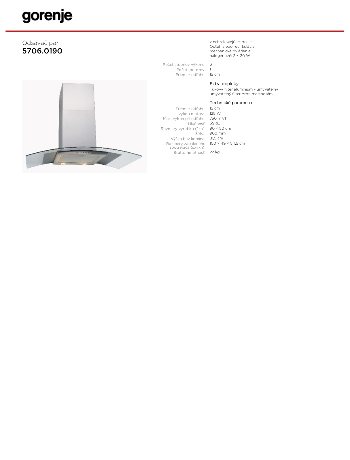 Gorenje 5706.0190 BROCHURE