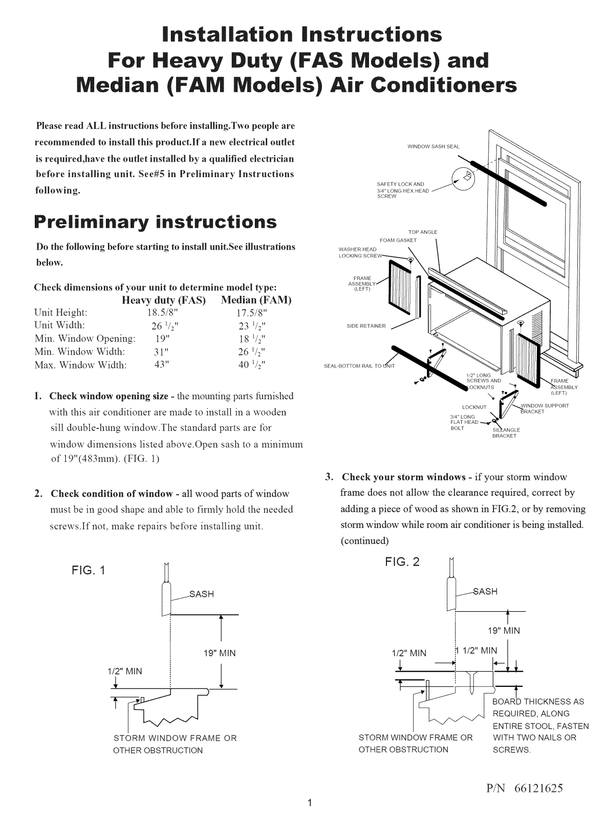Crosley CAE15ESR2, CAHE25ER1, CAHE18ER1, CAE15ESR1, FAM156R1A1 Installation Guide - ManualMachine.com