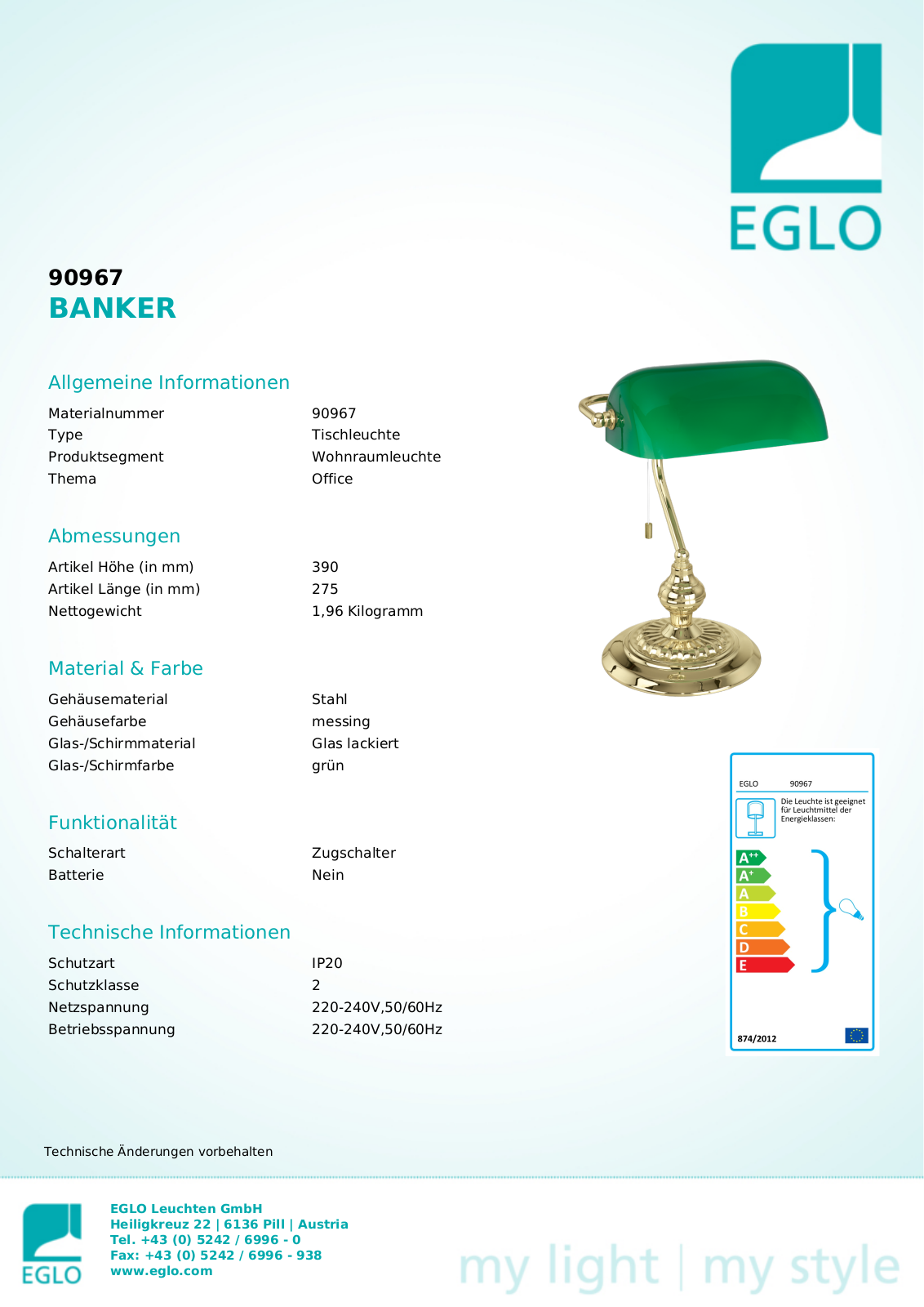 Eglo 90967 Service Manual