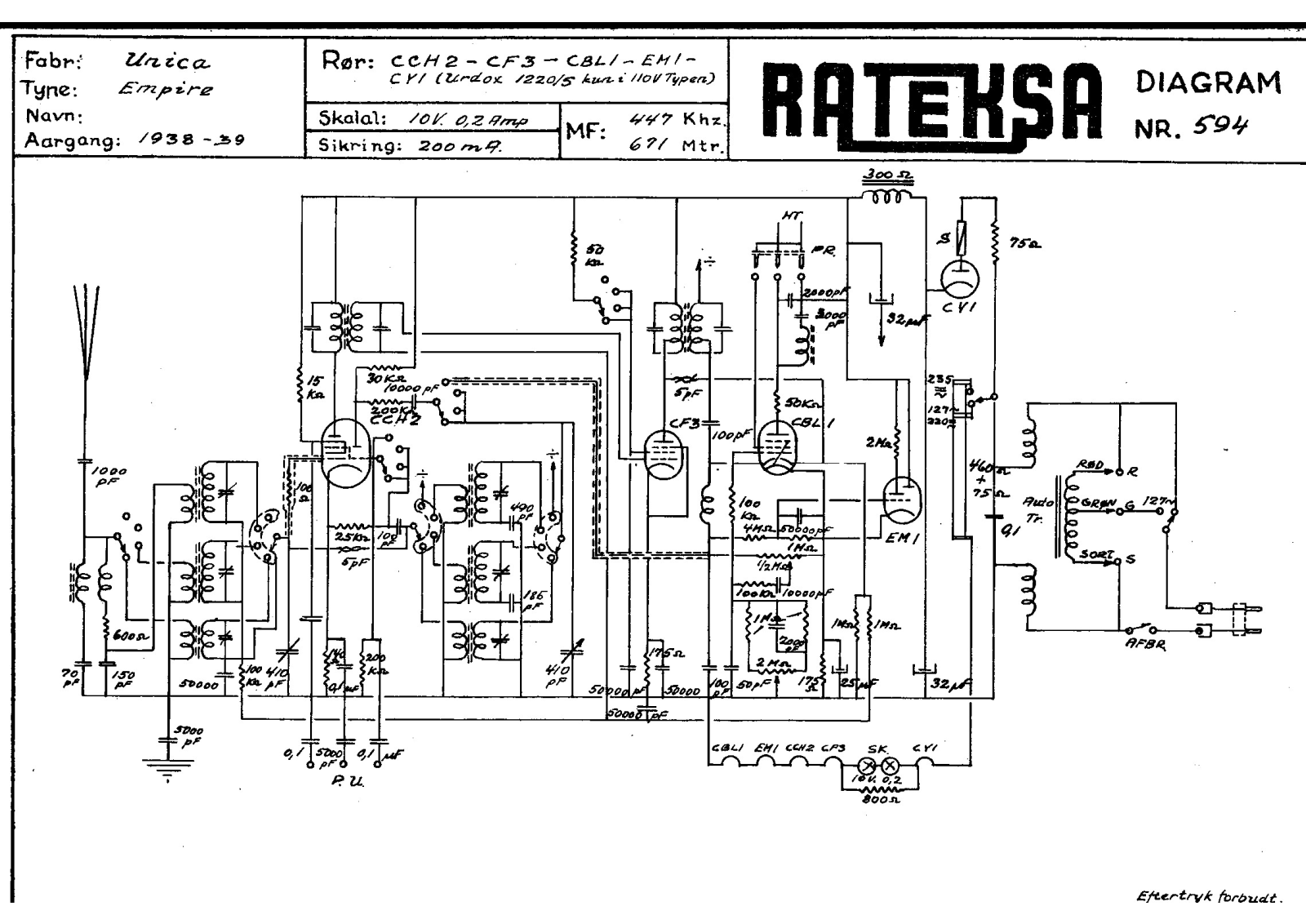 Unica Empire1007 Schematic - ManualMachine.com