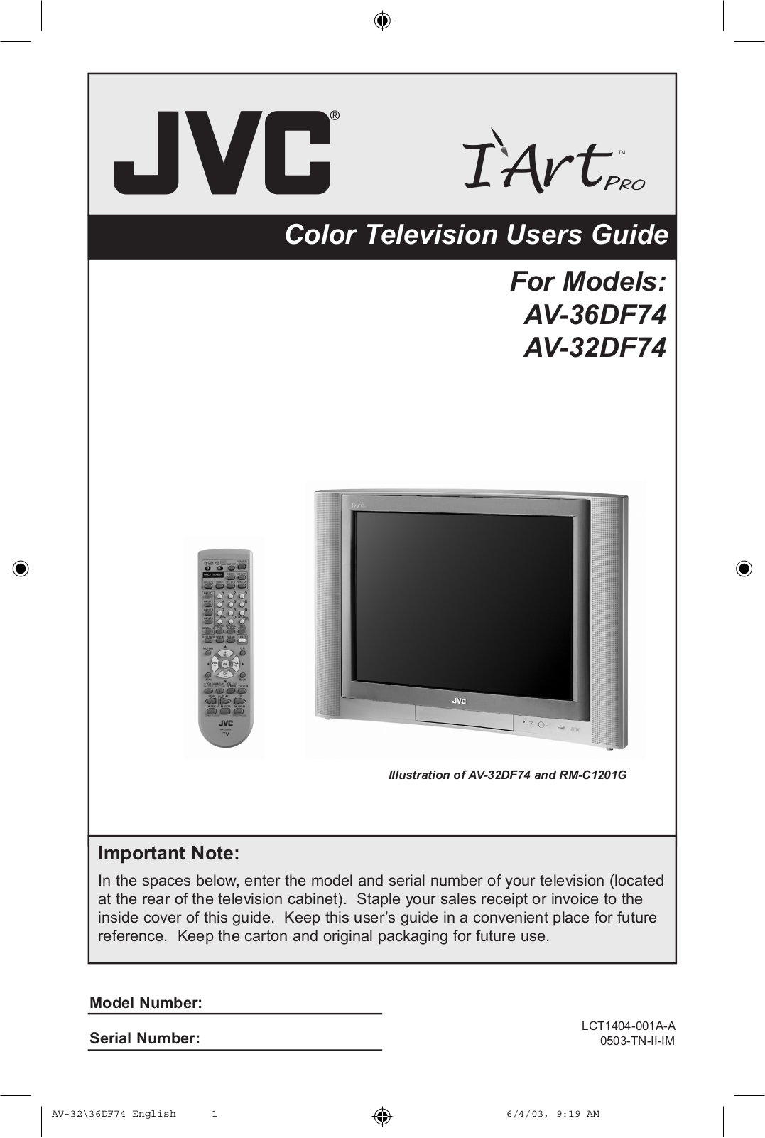 JVC AV 32DF74, AV 36DF74 User Manual