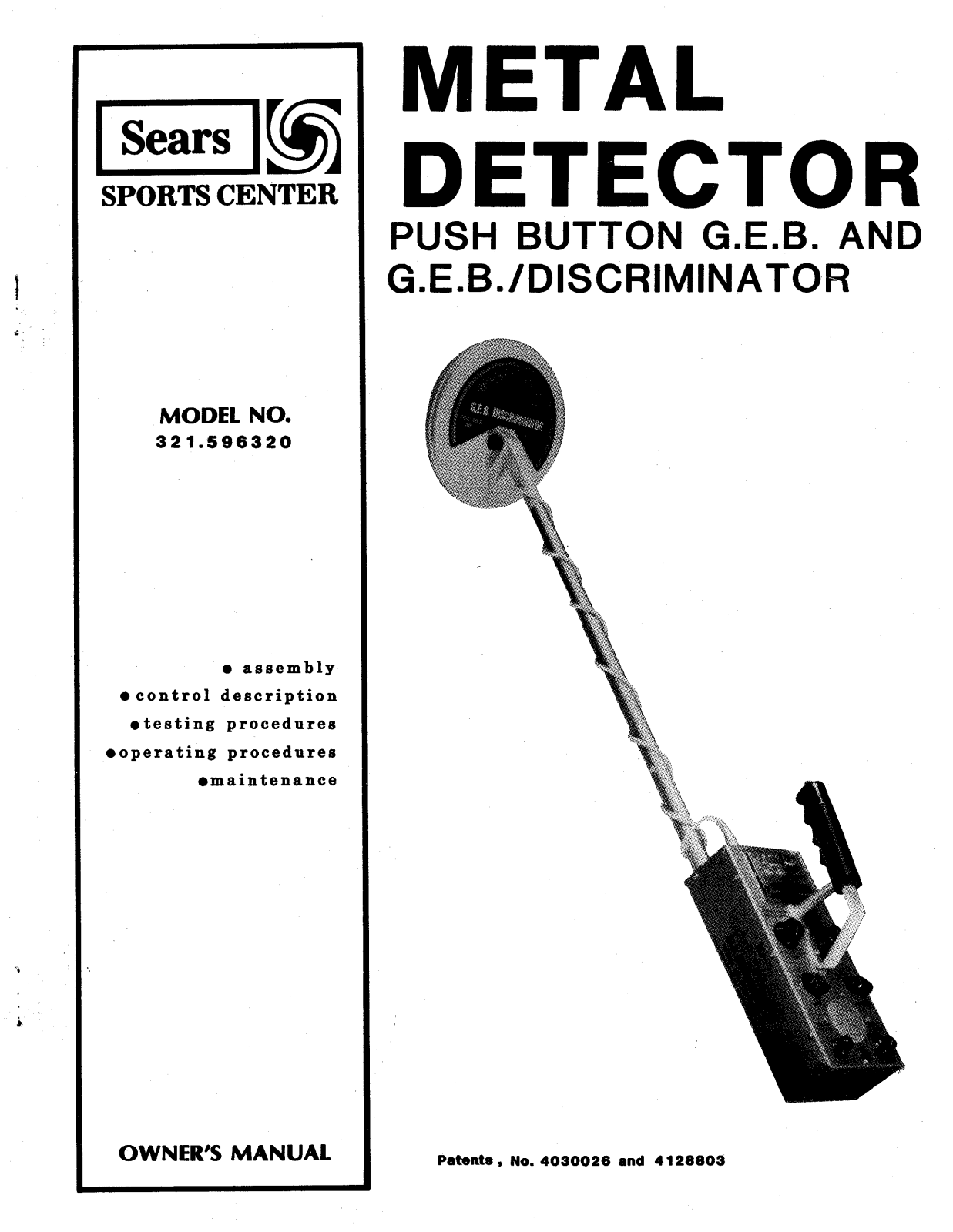 Whites Electronics SEARS 59632 User Manual