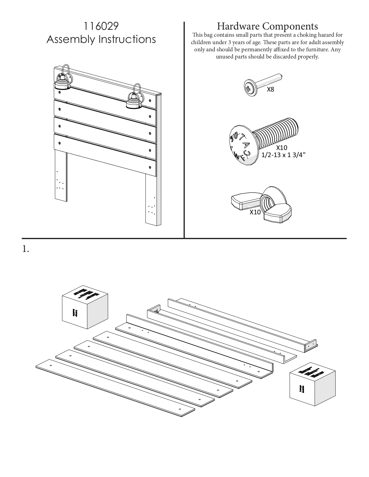 Ashley B211535283, B211575496, B211585697, B211878486, B2115754160B10013 Assembly Guide