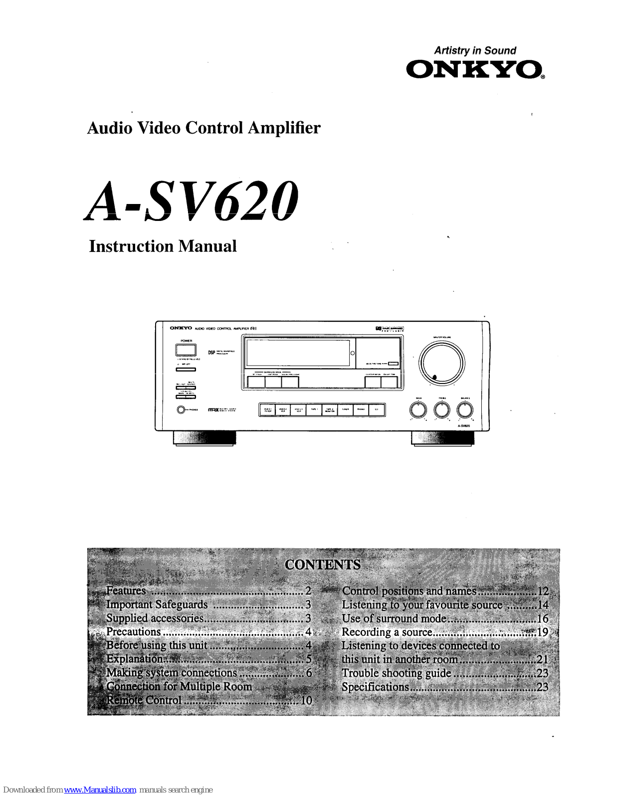 Onkyo 200P6 Instruction Manual