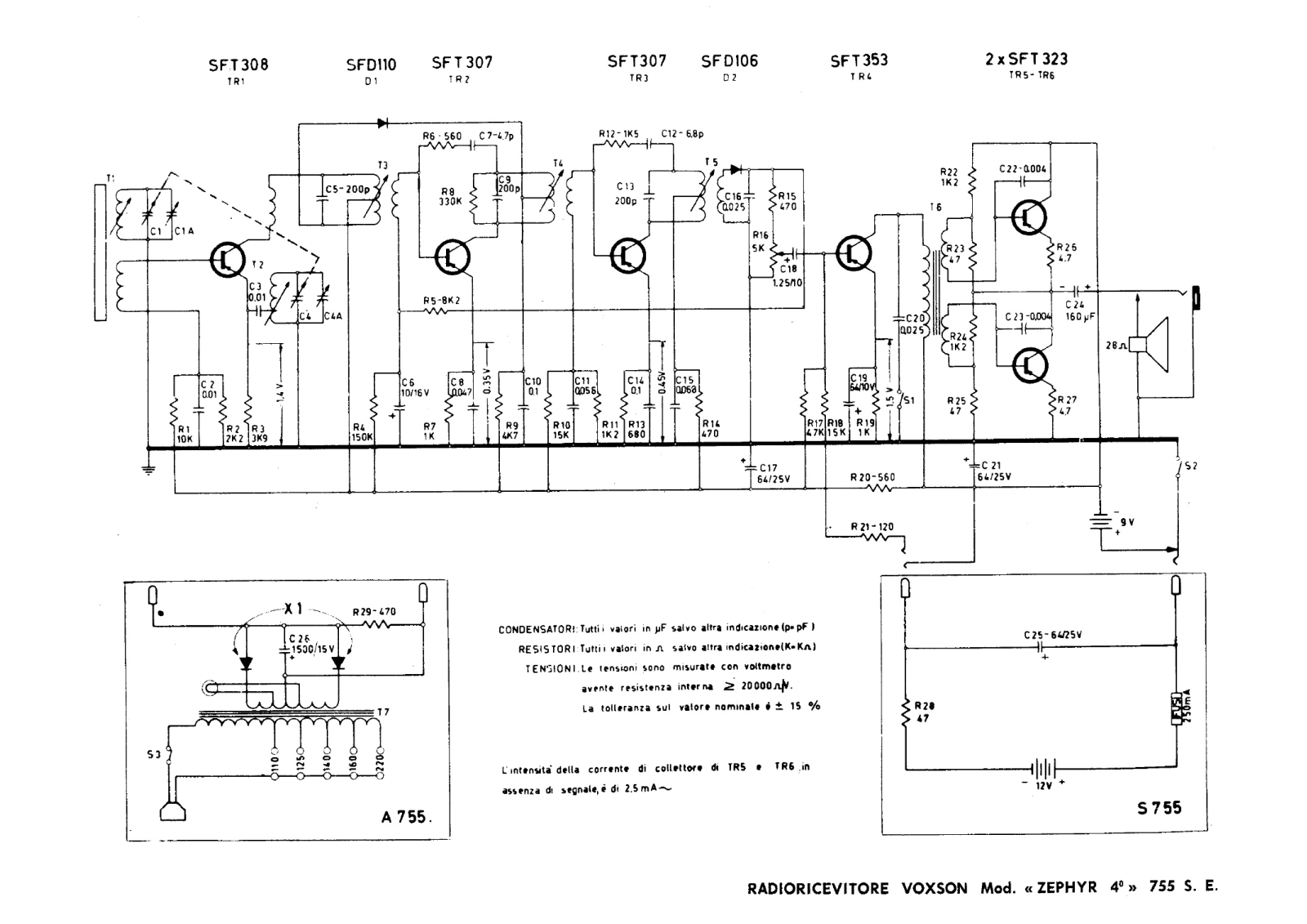 Voxson 755 schematic