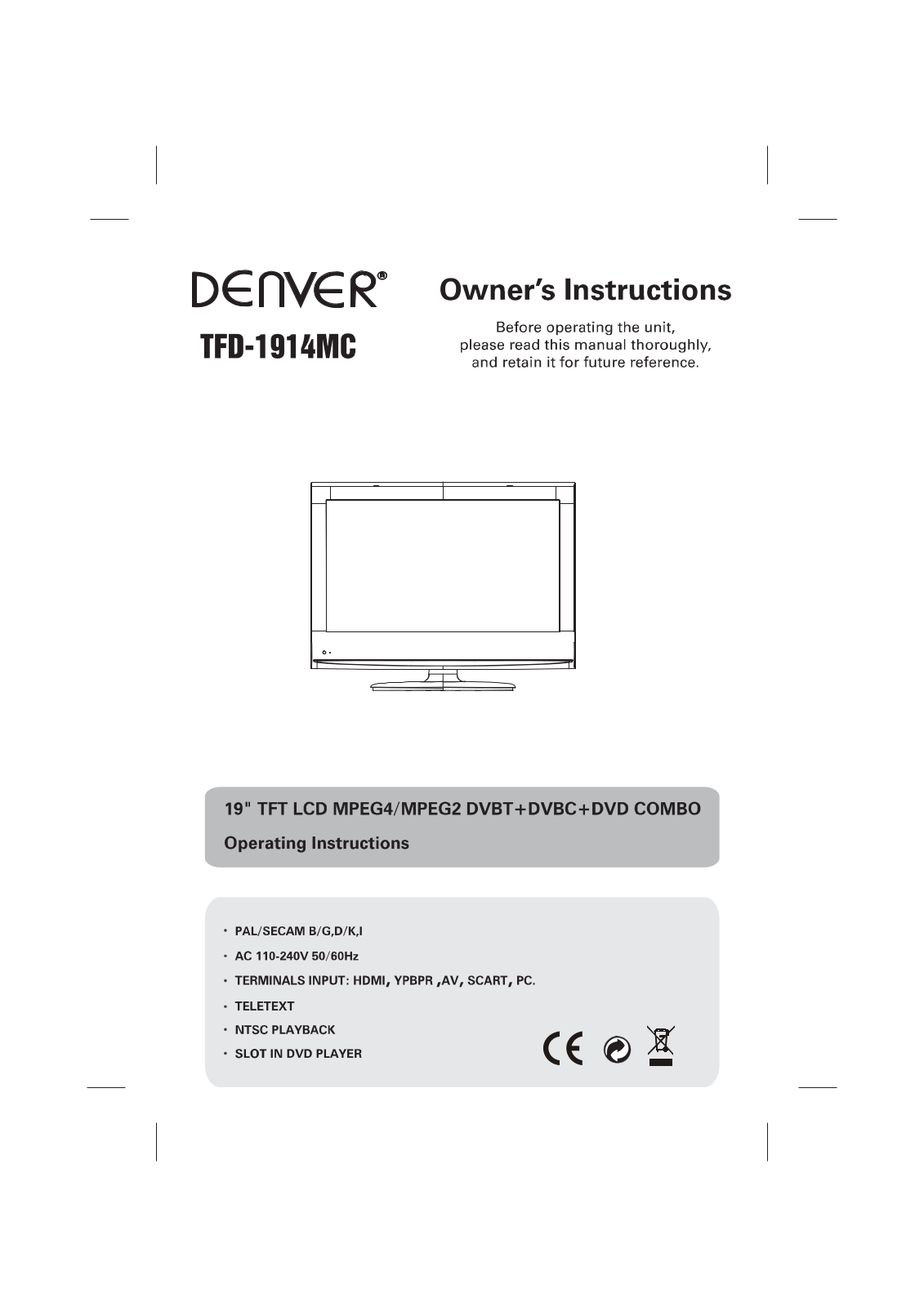 Denver TFD-1914MC User Manual