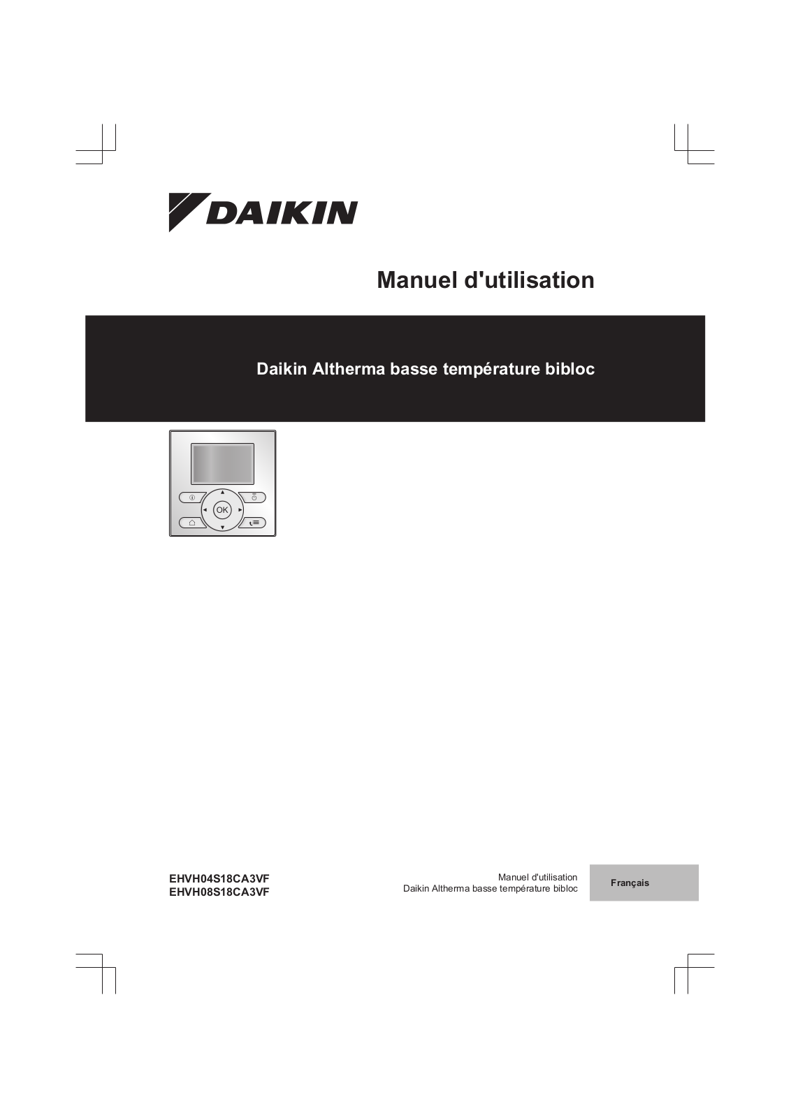 Daikin EHVH04S18CA3VF, EHVH08S18CA3VF Operation manuals