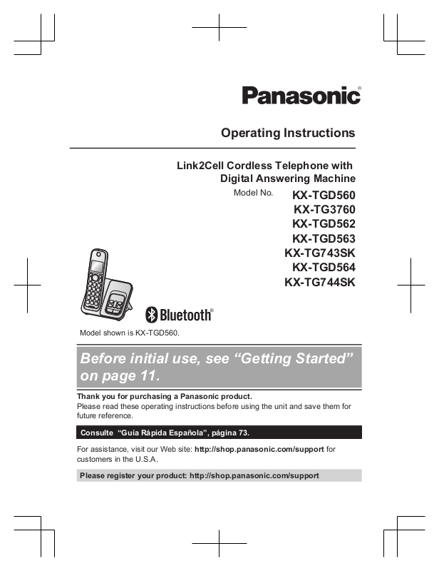 Panasonic Kx Tgd560 User Manual