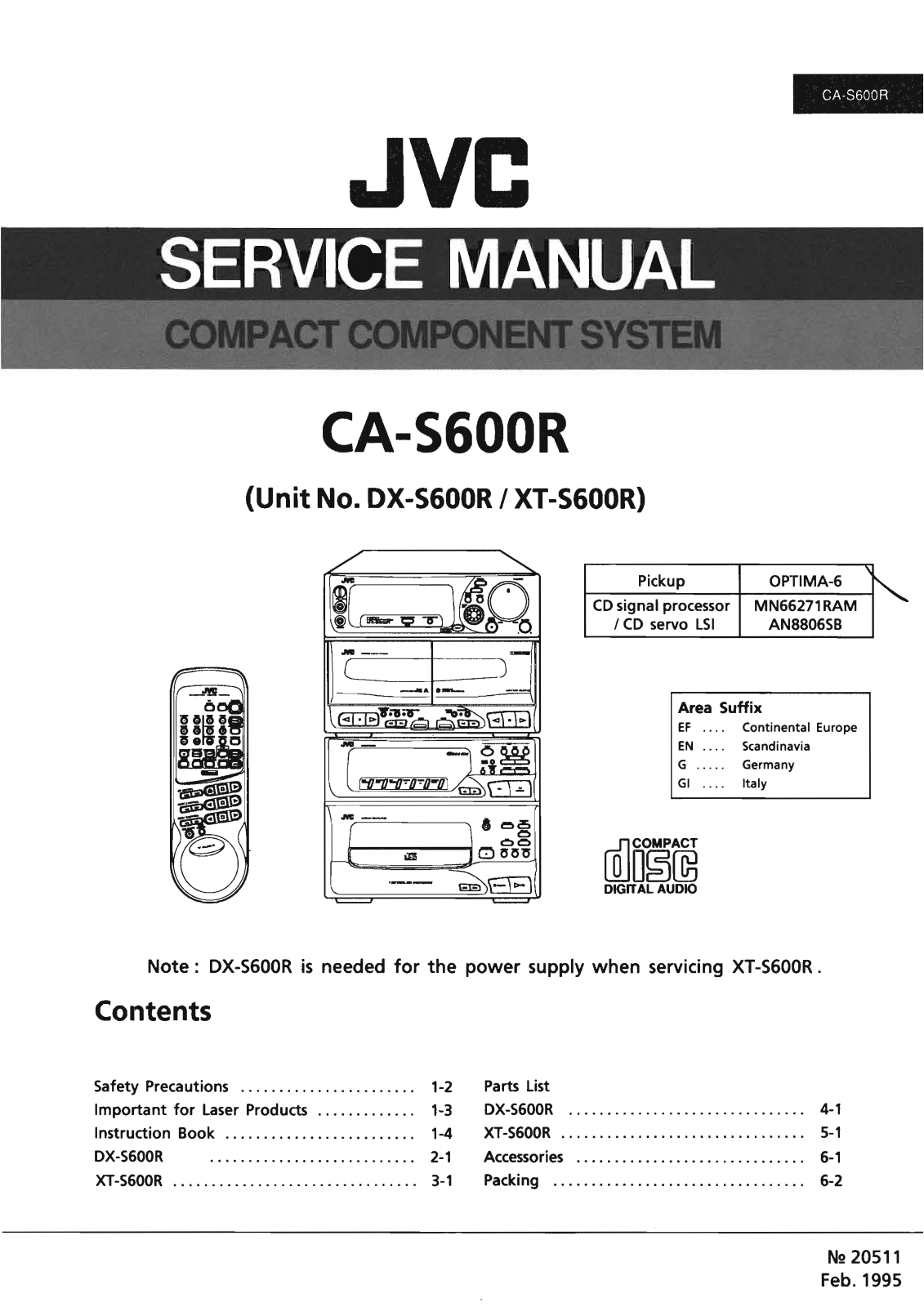 Jvc CA-S600-R Service Manual