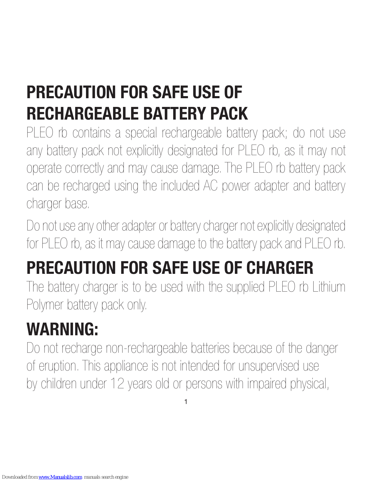 Pleo RB User Manual - ManualMachine.com