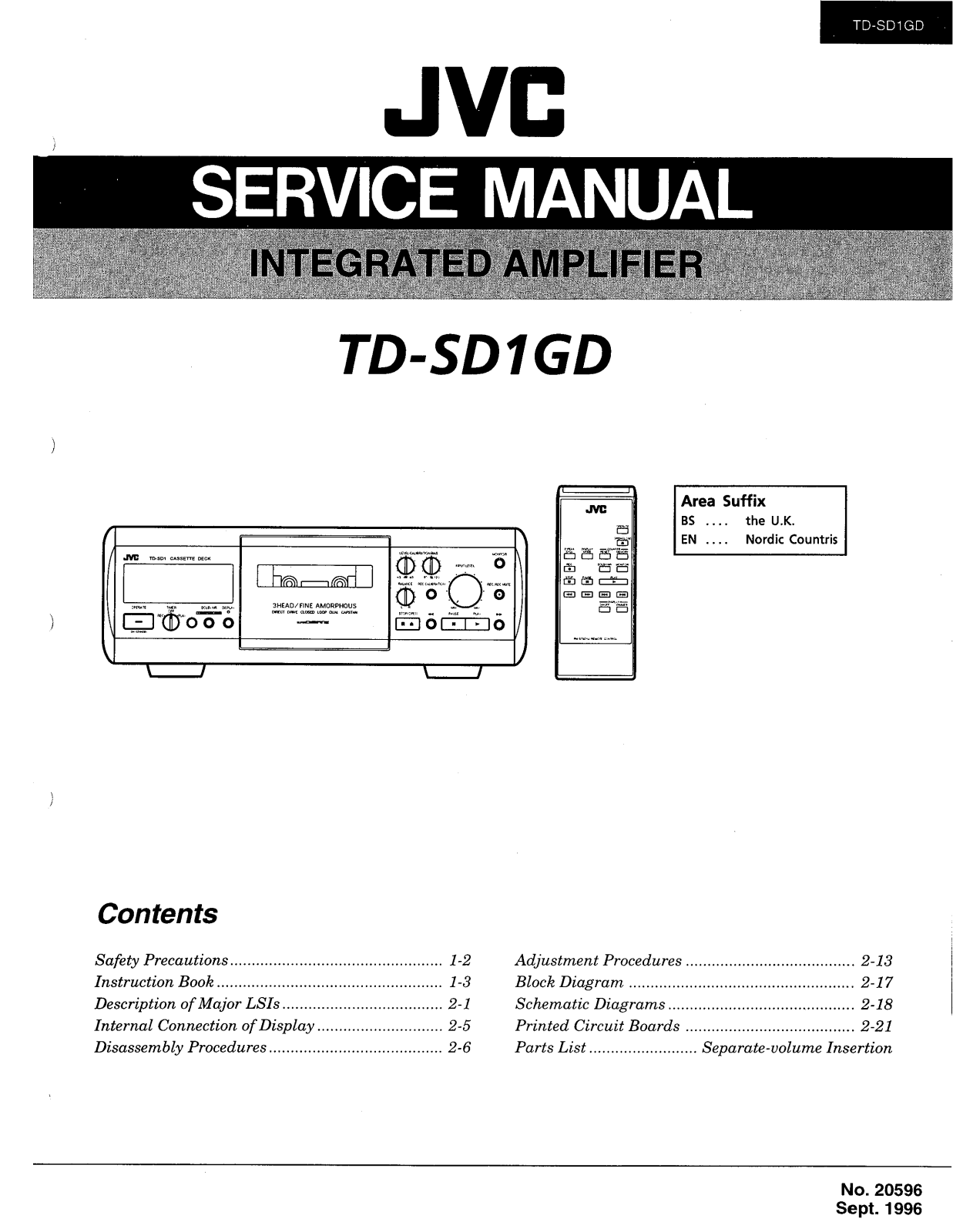 JVC TD-SD1GD Service Manual