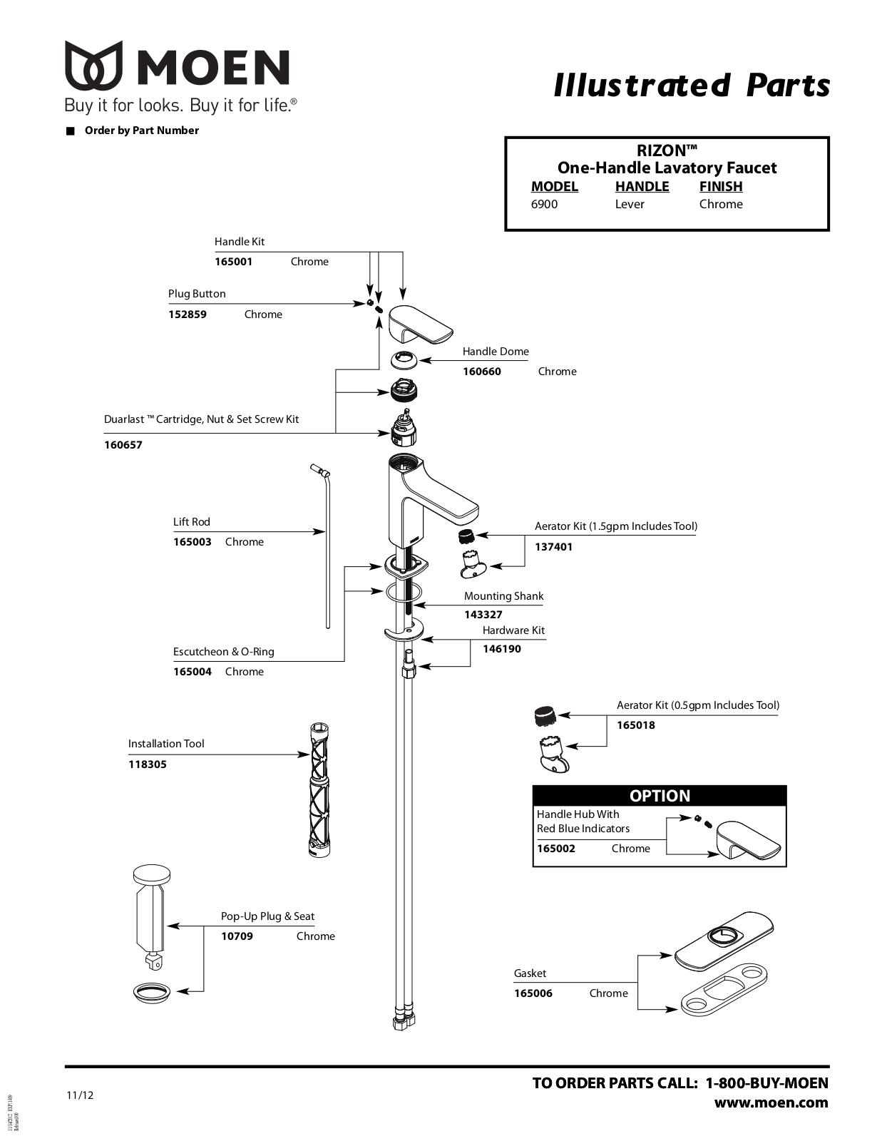 Moen 6900HC Exploded View