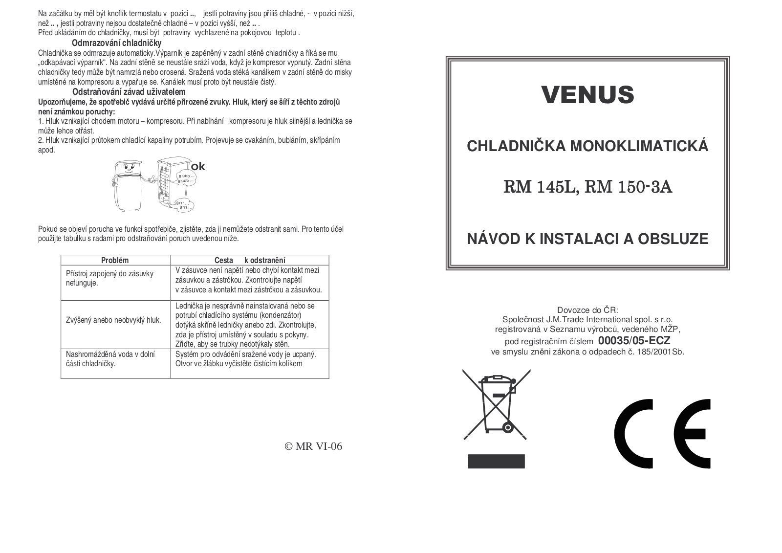 Venus RM150-3A+ User Manual